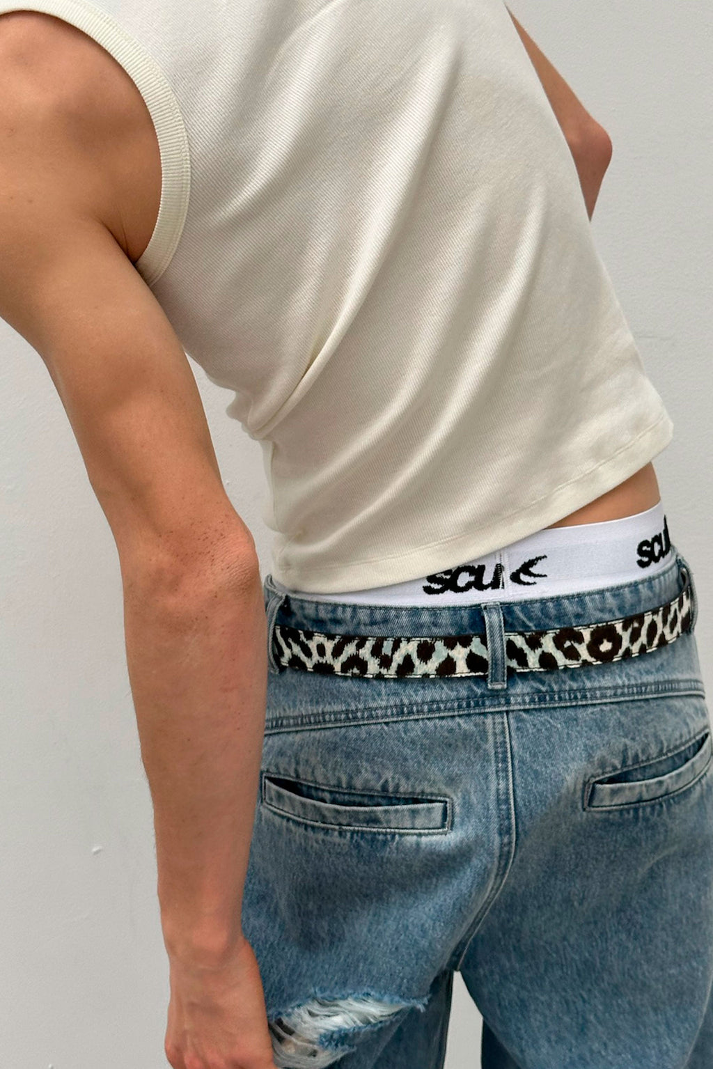 White Leopard Belt