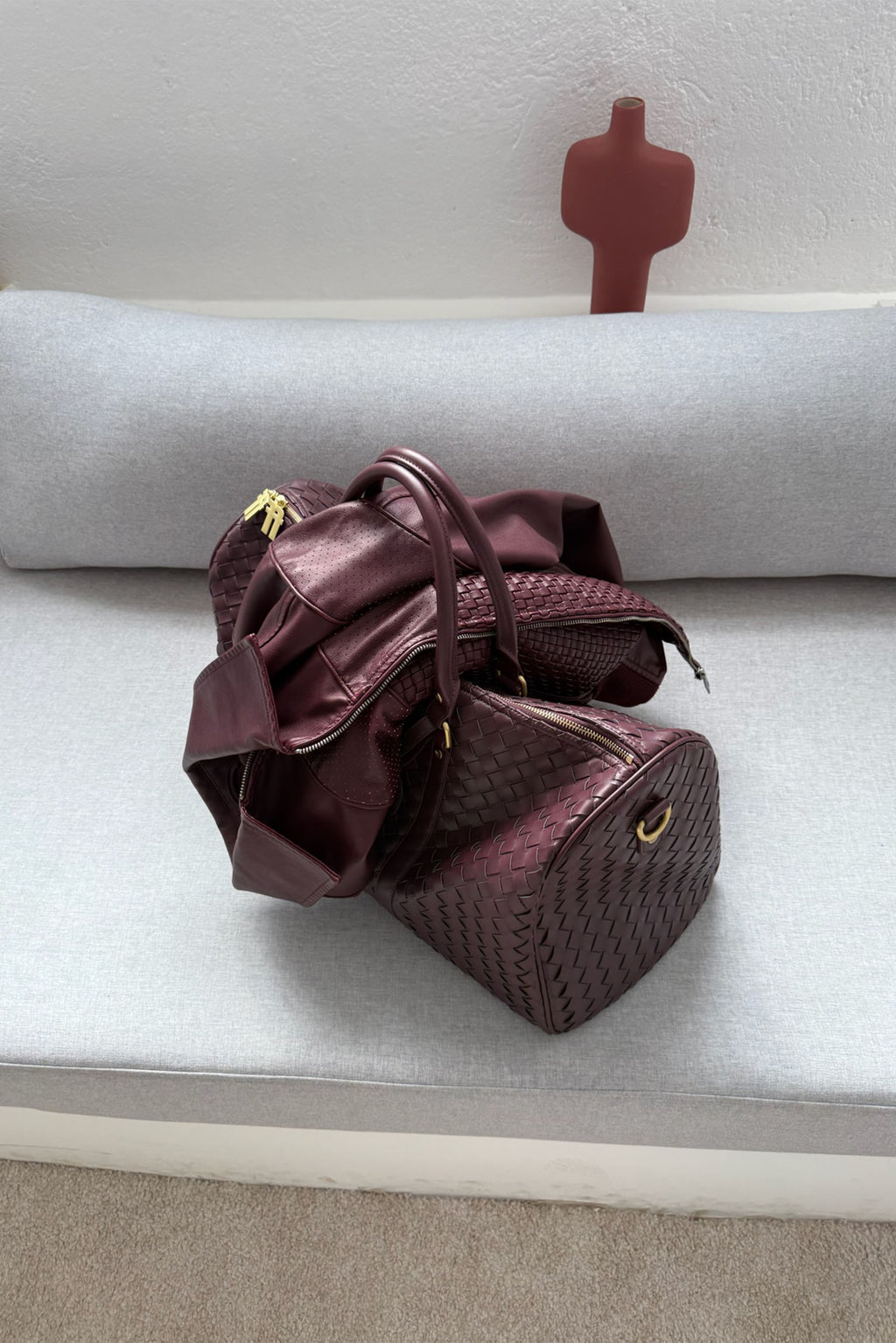 Country Burgundy Duffle Bag