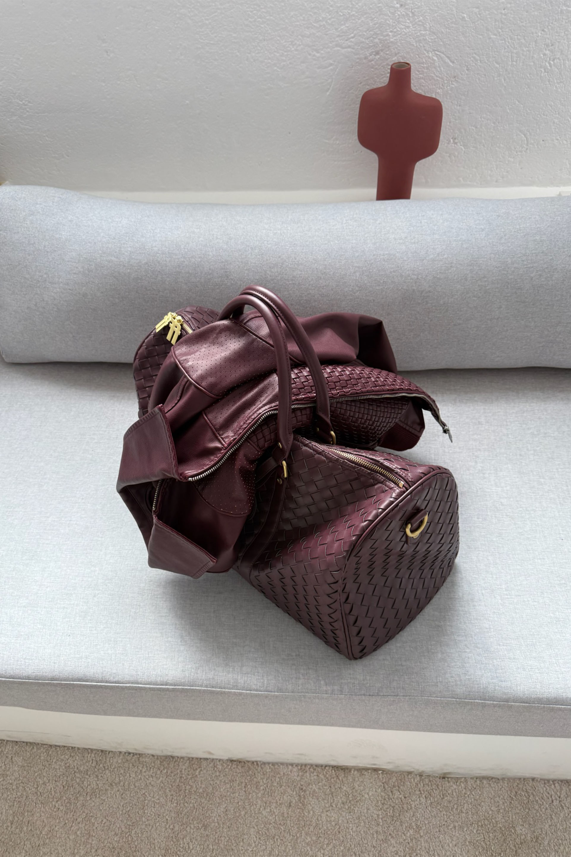 Country Burgundy Duffle Bag
