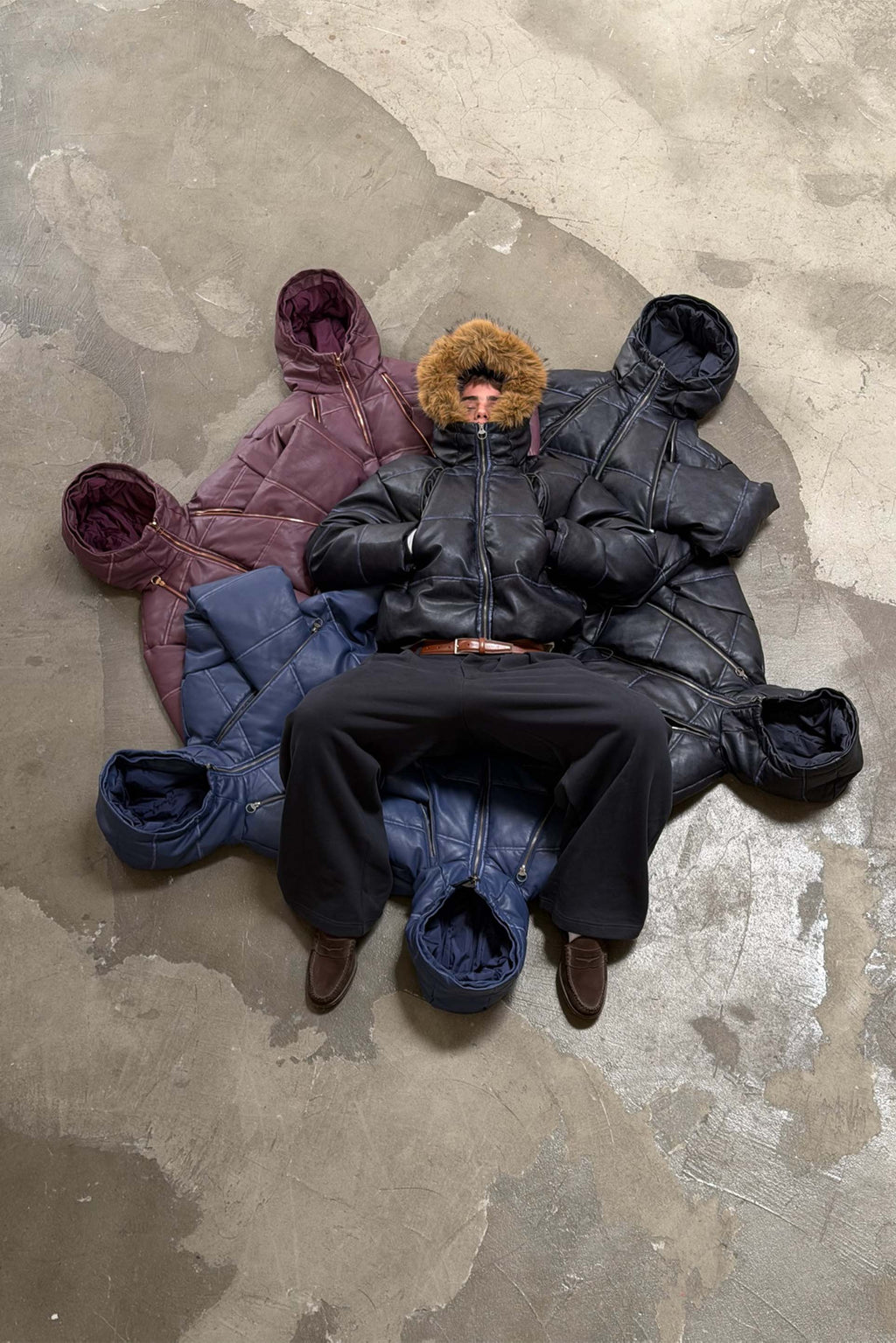 Raw Dark Puffer Jacket