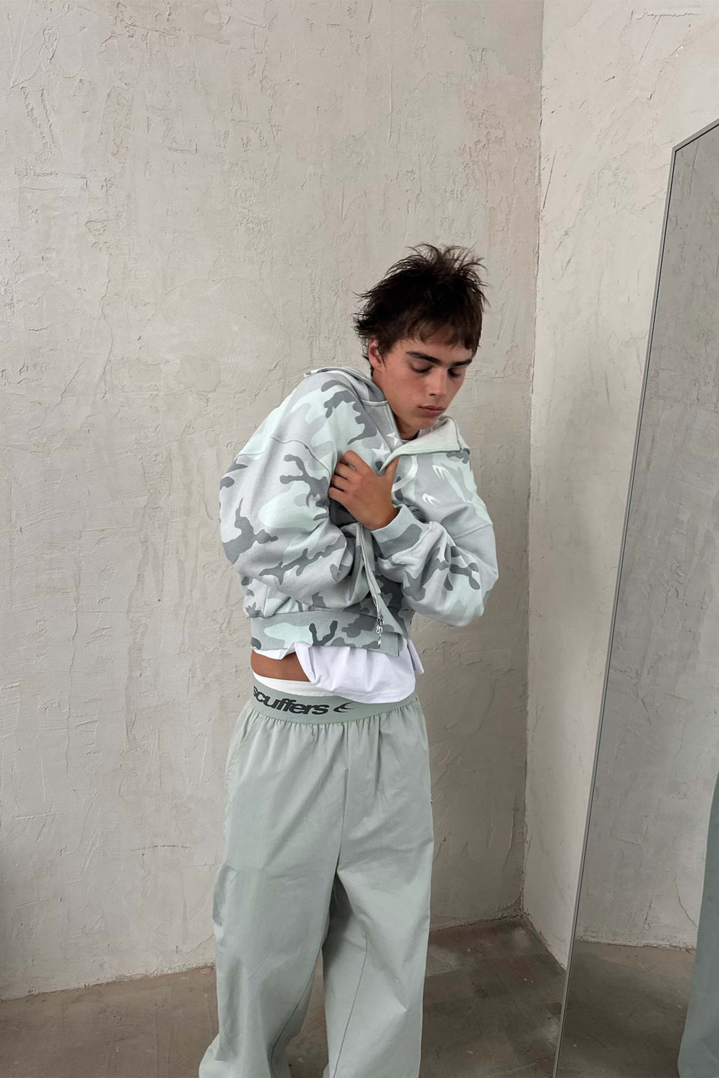 Confused Grey Camo Zipper