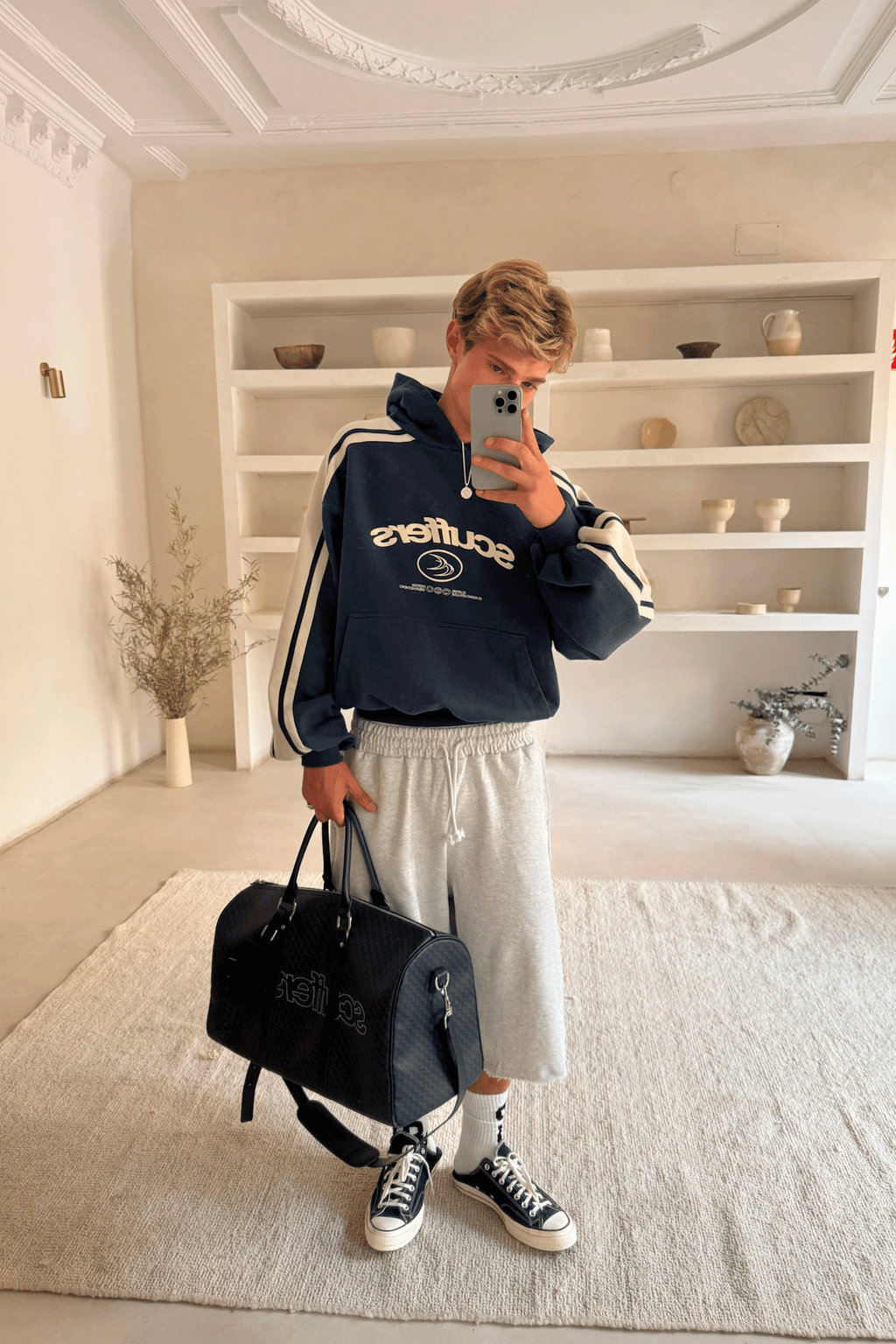 Monogram Navy Duffle Bag