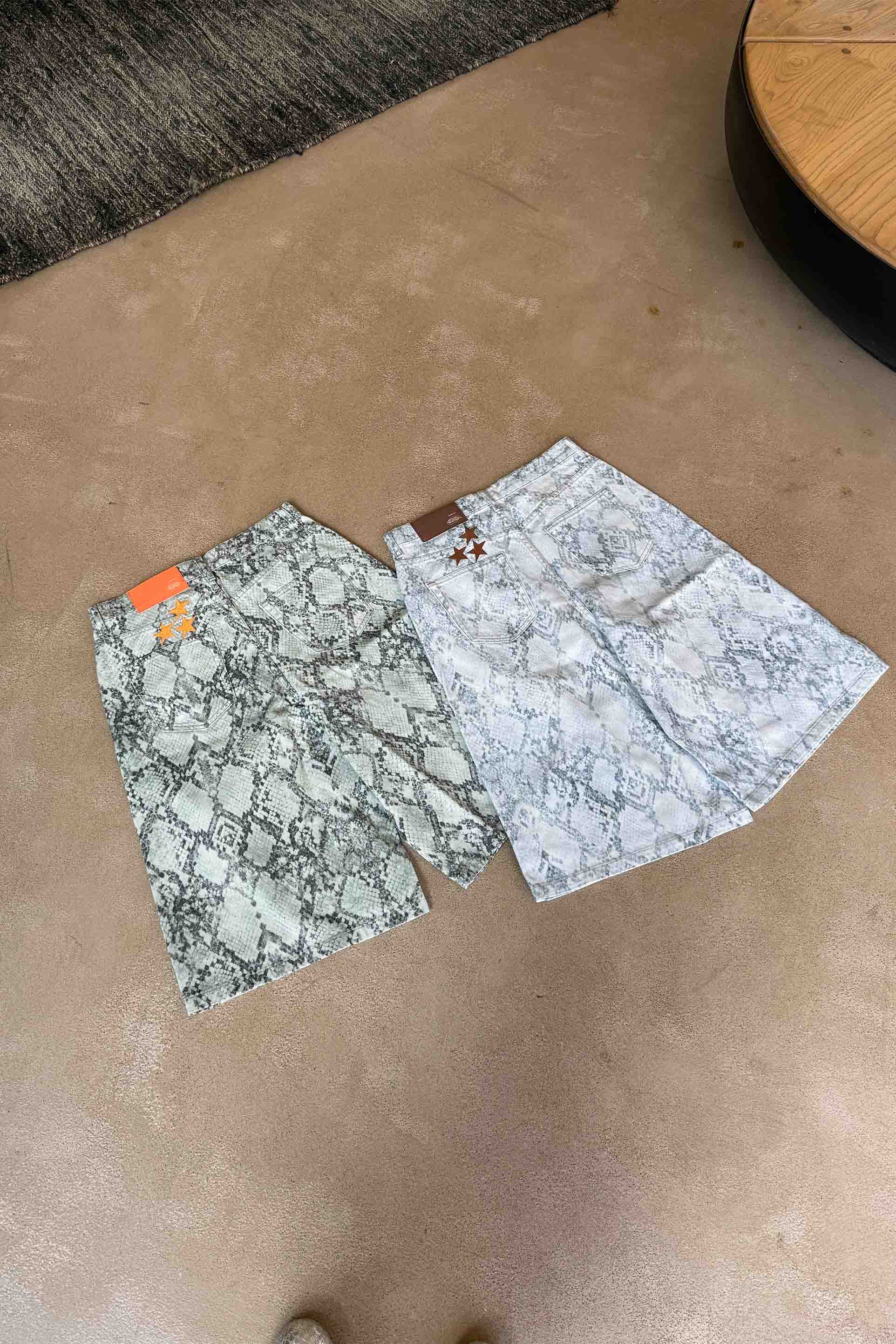 Jumbo Green Snakeprint Shorts