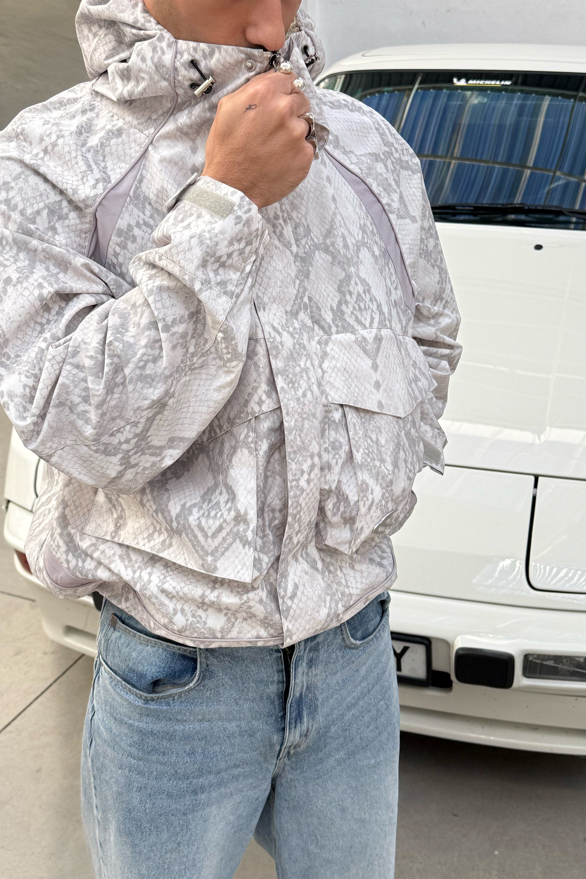Snake Light Grey Windbreaker