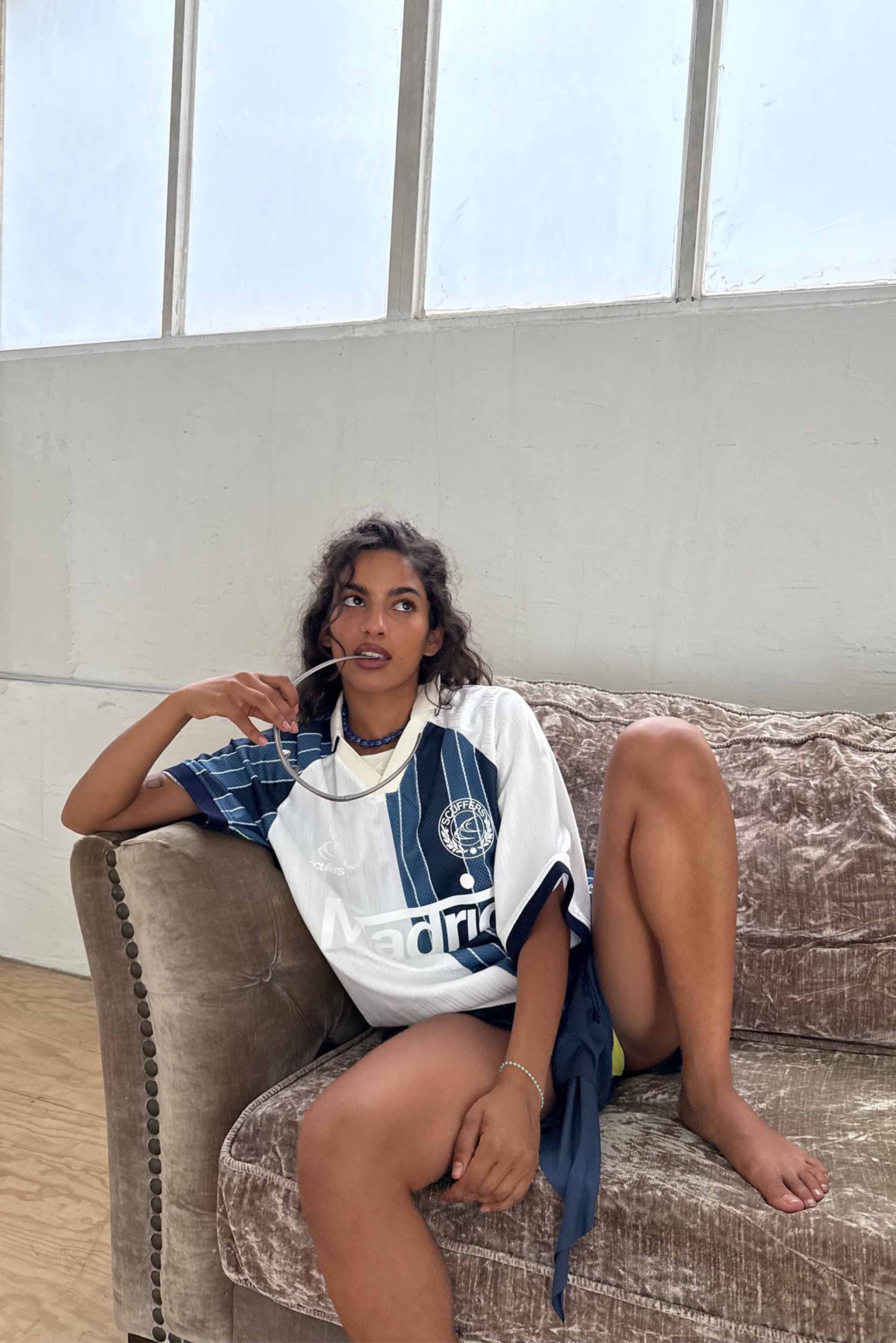 Madrid Navy & White Football T-Shirt