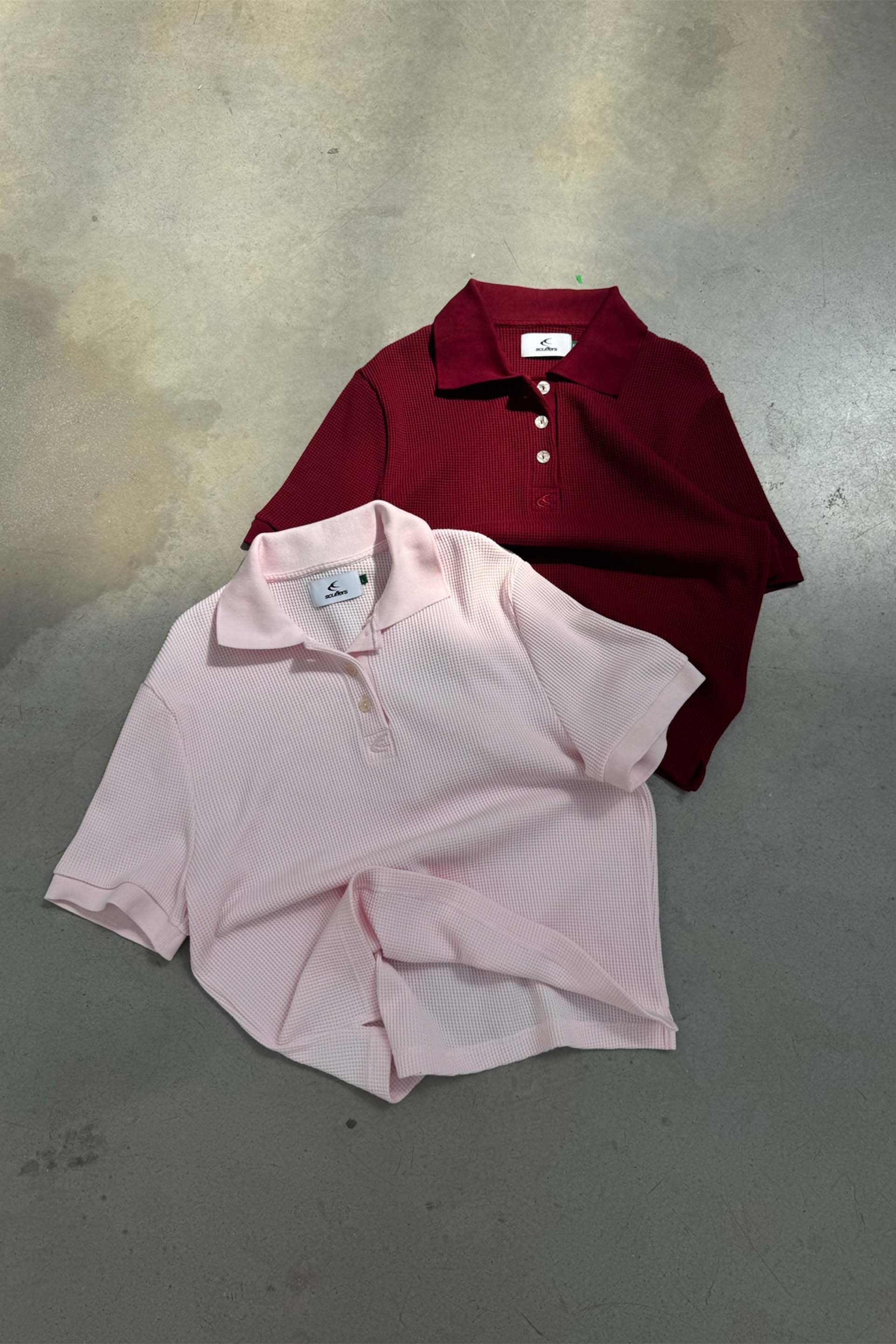 Waffle Pink Polo