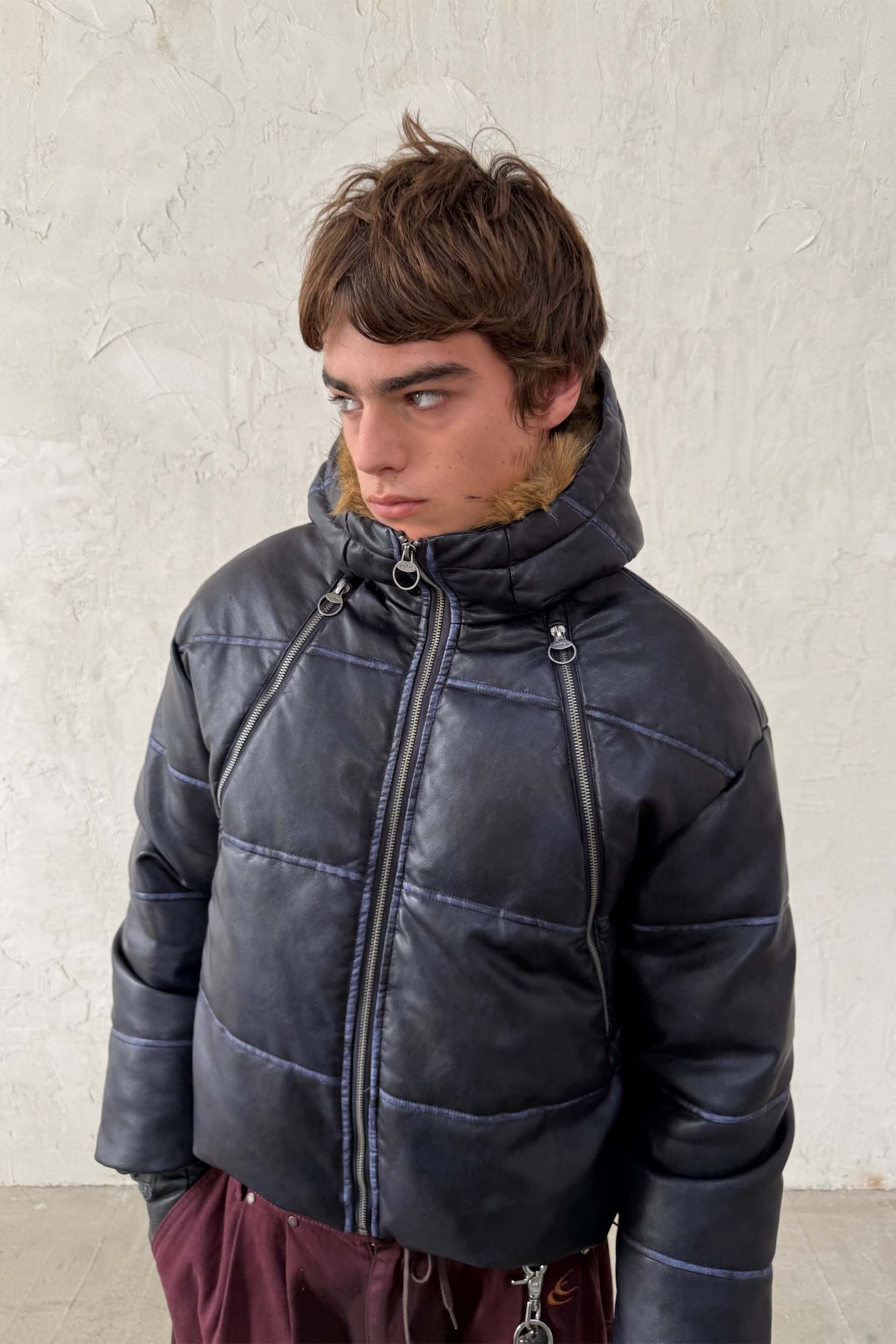 Raw Dark Puffer Jacket