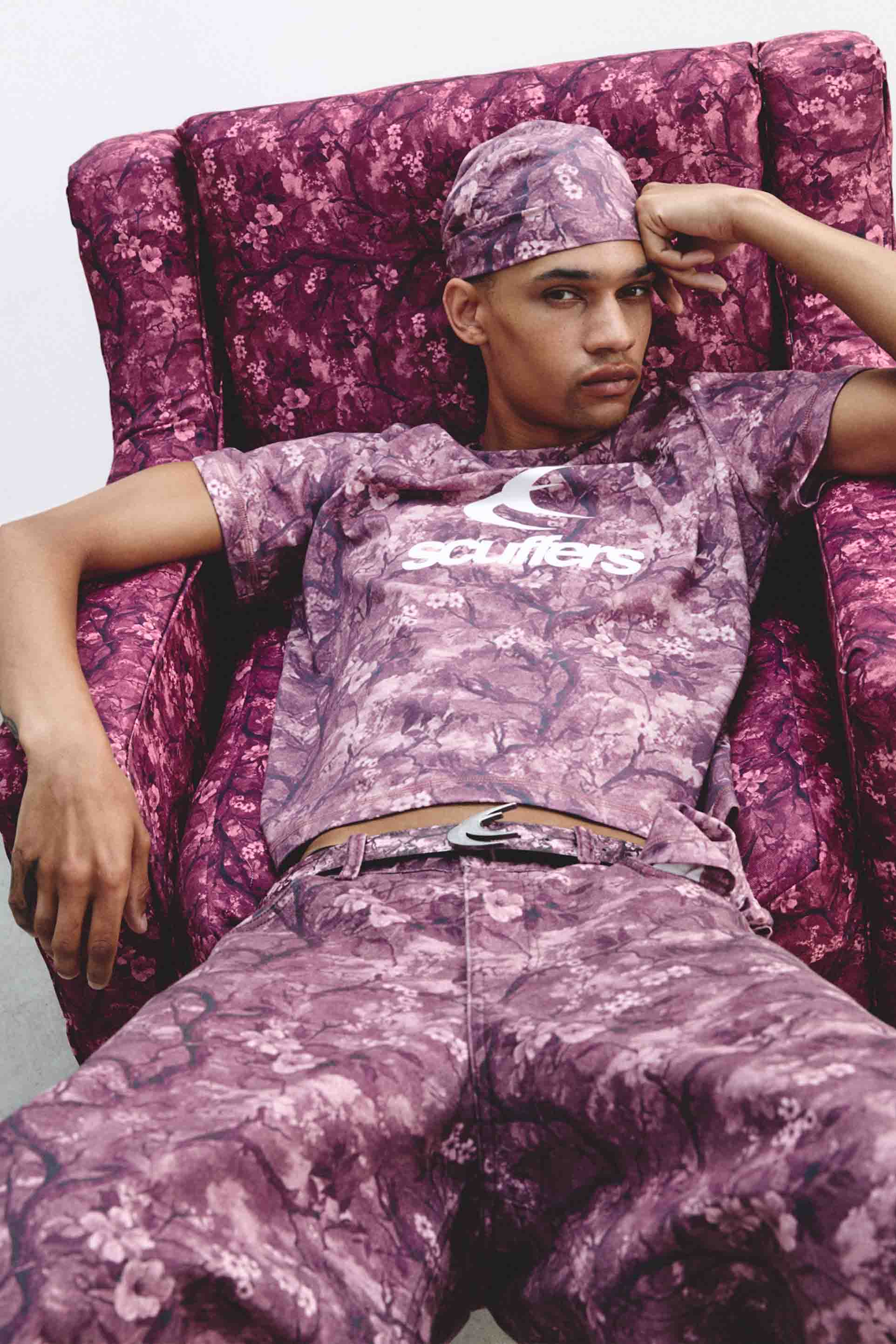 Real Flower Burgundy Fitted T-Shirt