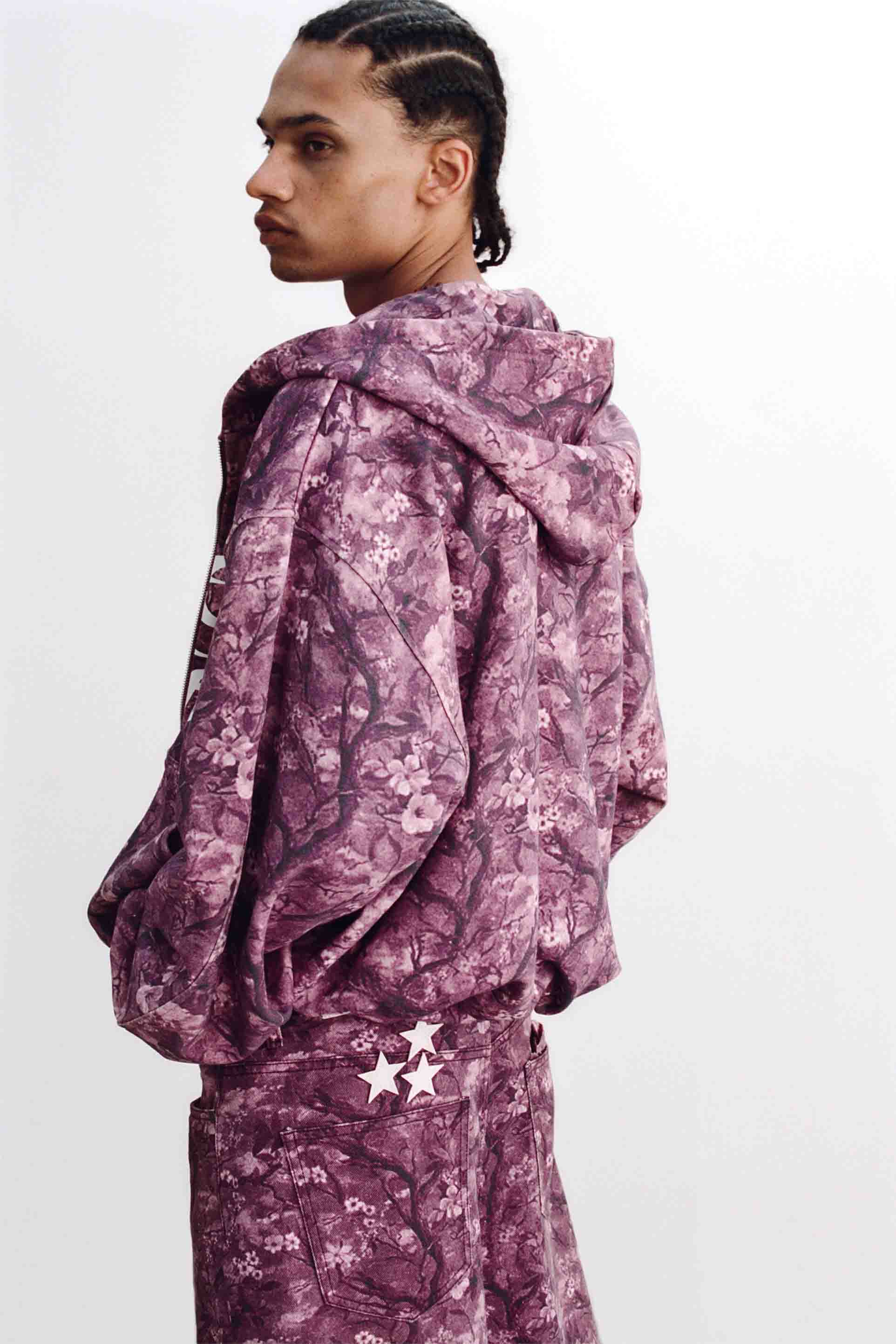 Real Flower Burgundy Zipper