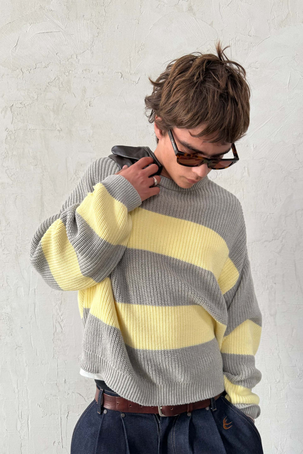 Hole Yellow & Grey Knit