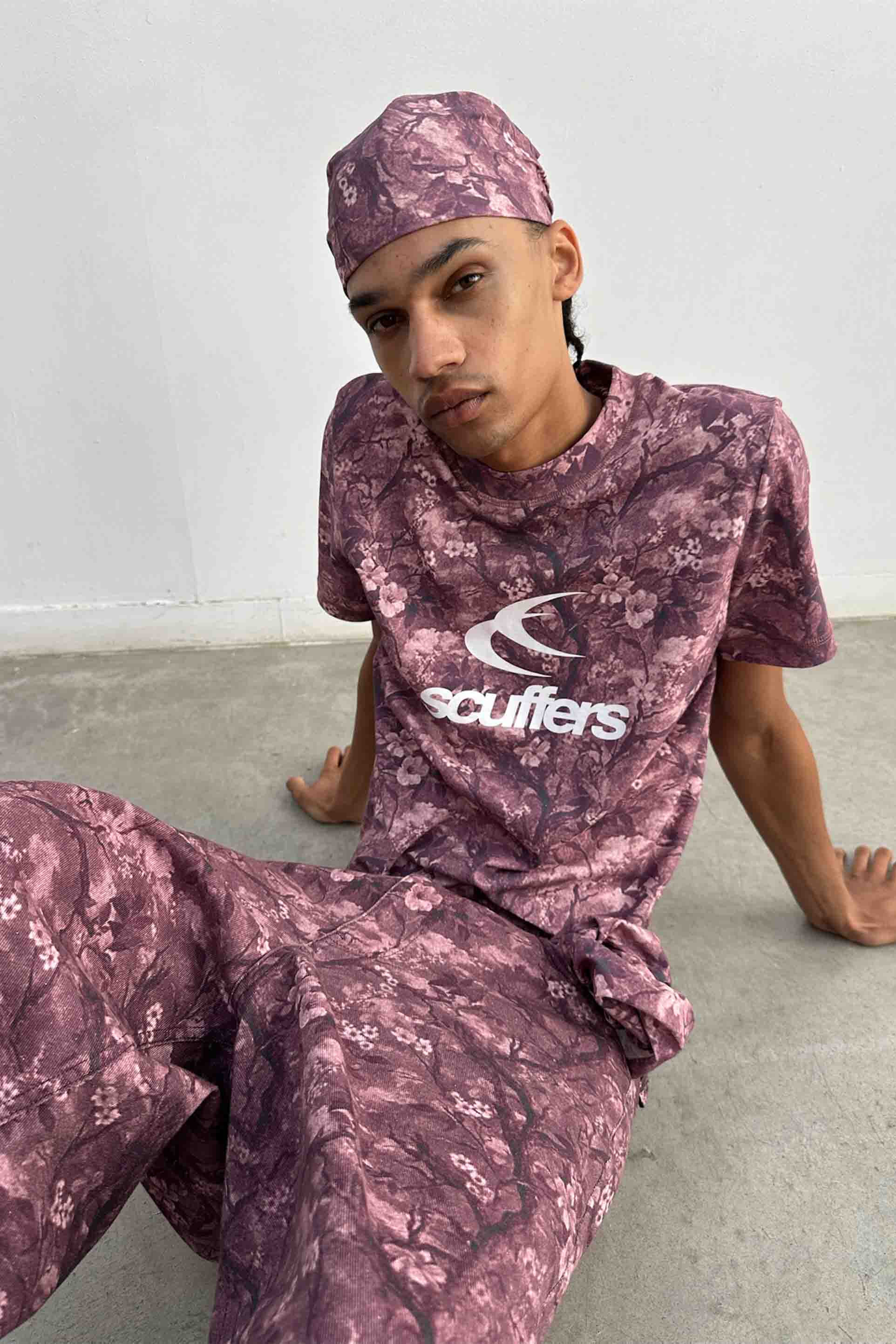 Real Flower Burgundy Fitted T-Shirt