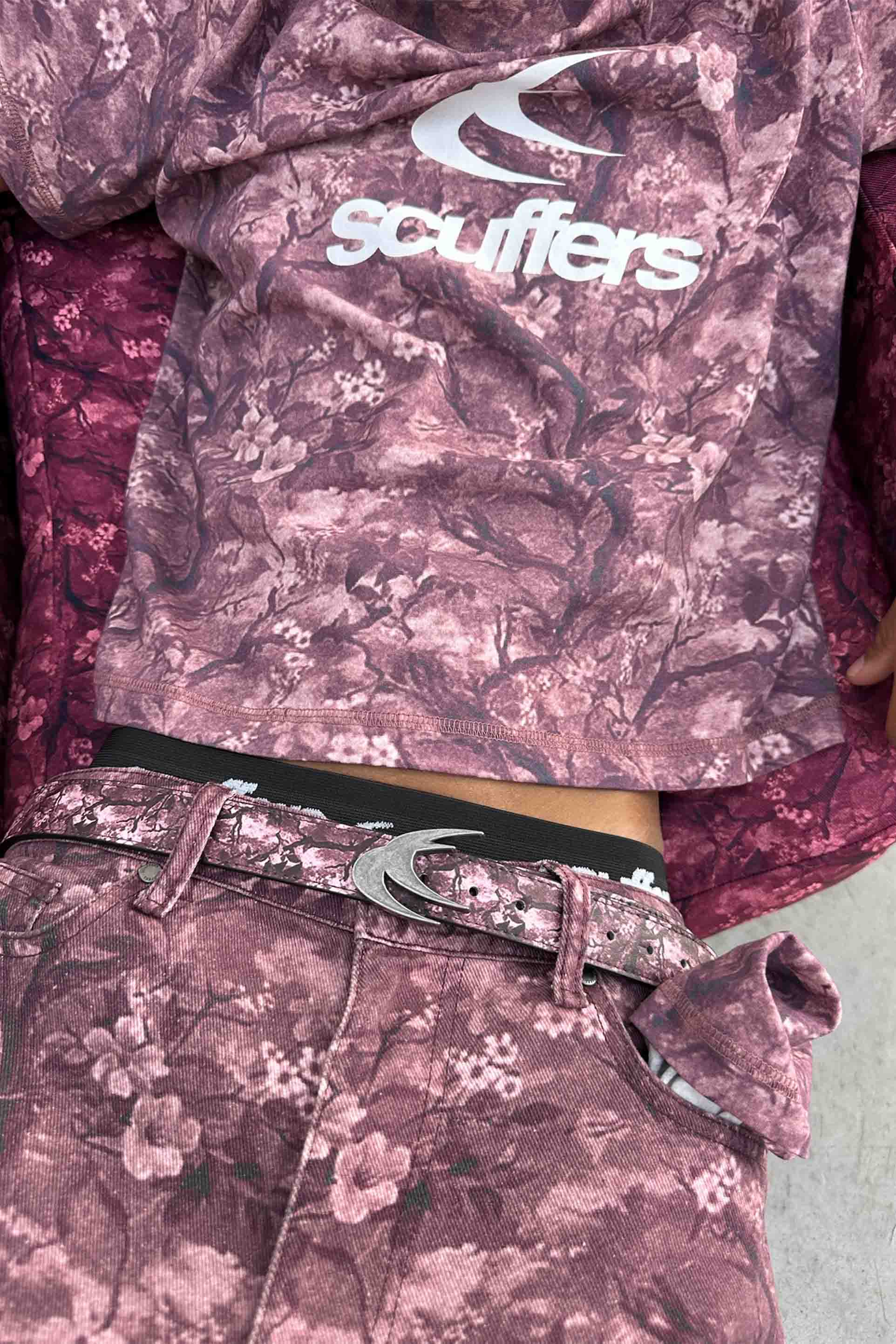 Real Flower Burgundy Belt