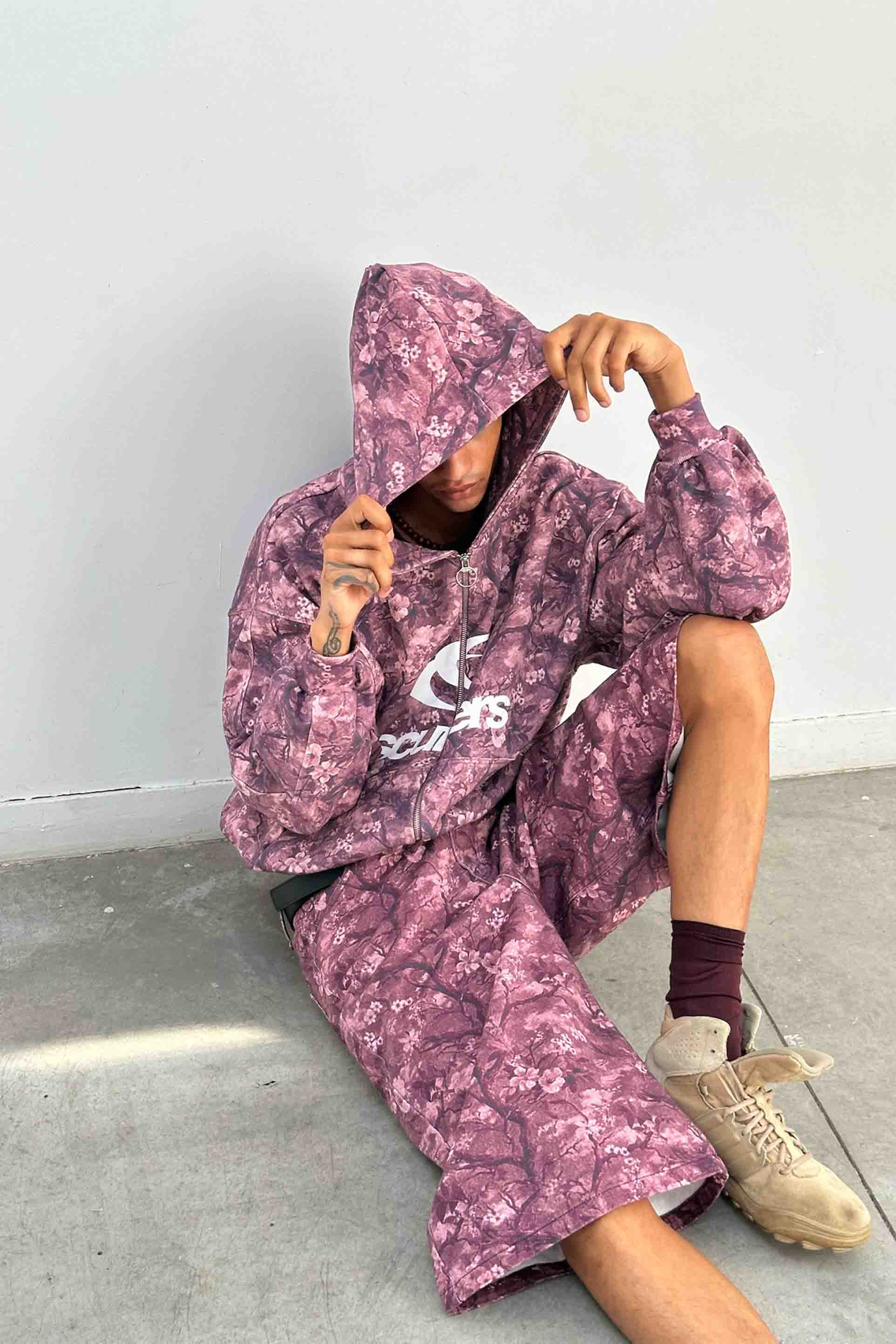 Real Flower Burgundy Jumbo Shorts