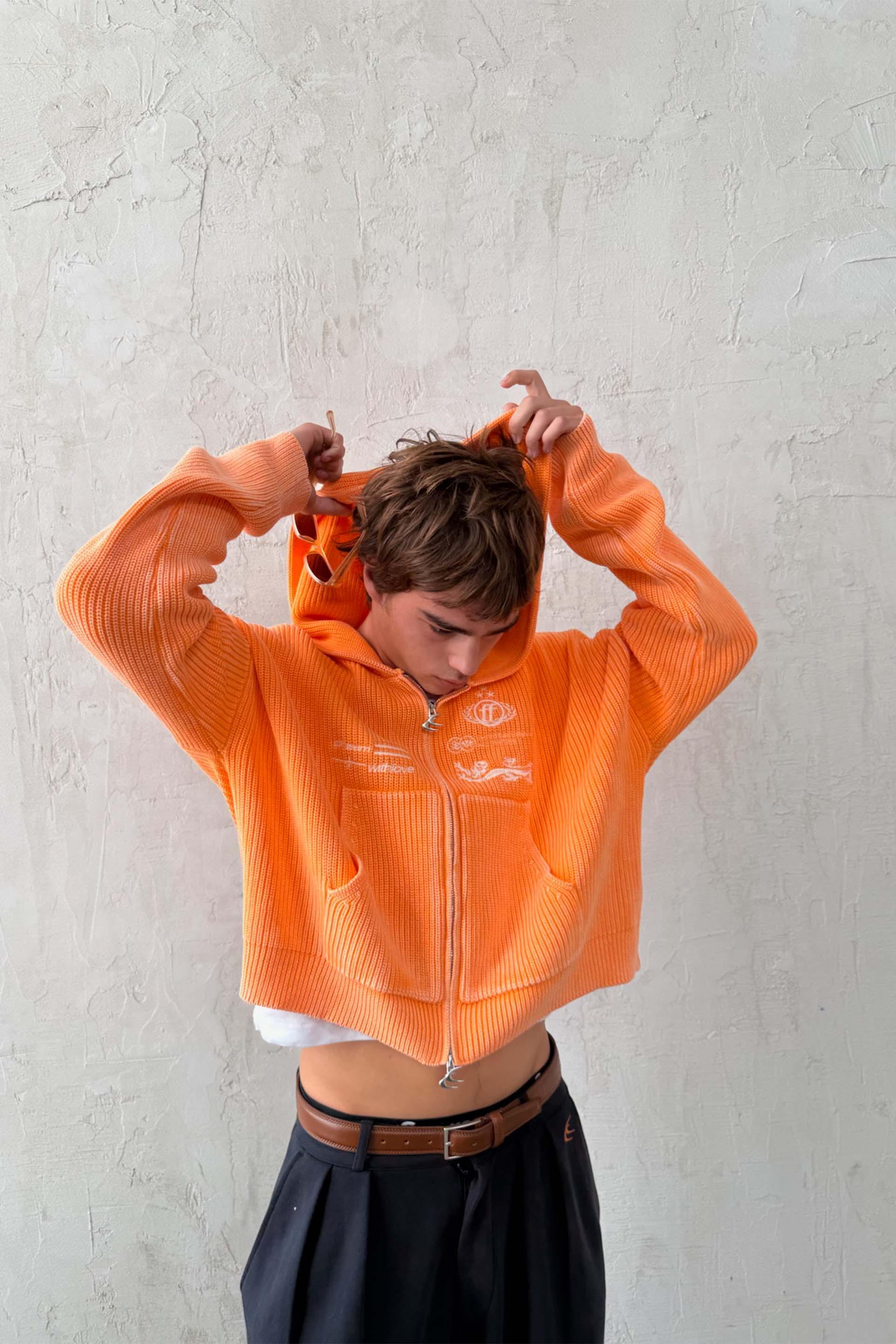 Mayor Orange Knit Zipper