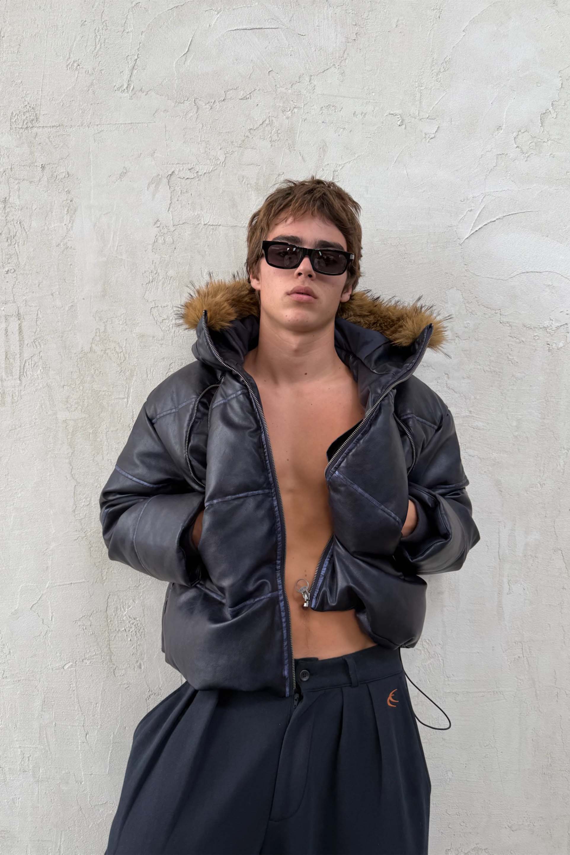 Raw Dark Puffer Jacket