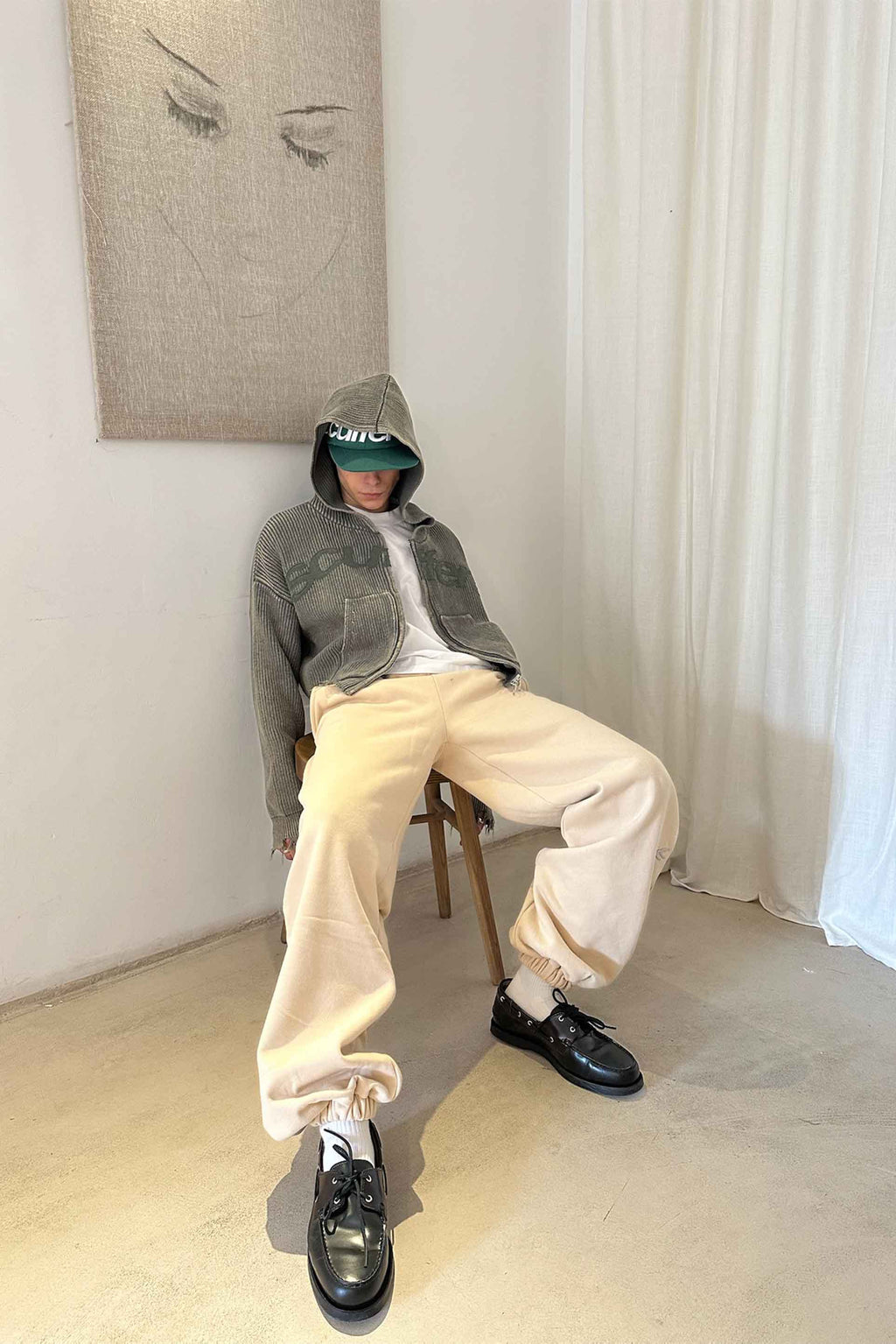 Buzz Dusty Green Knit Zipper