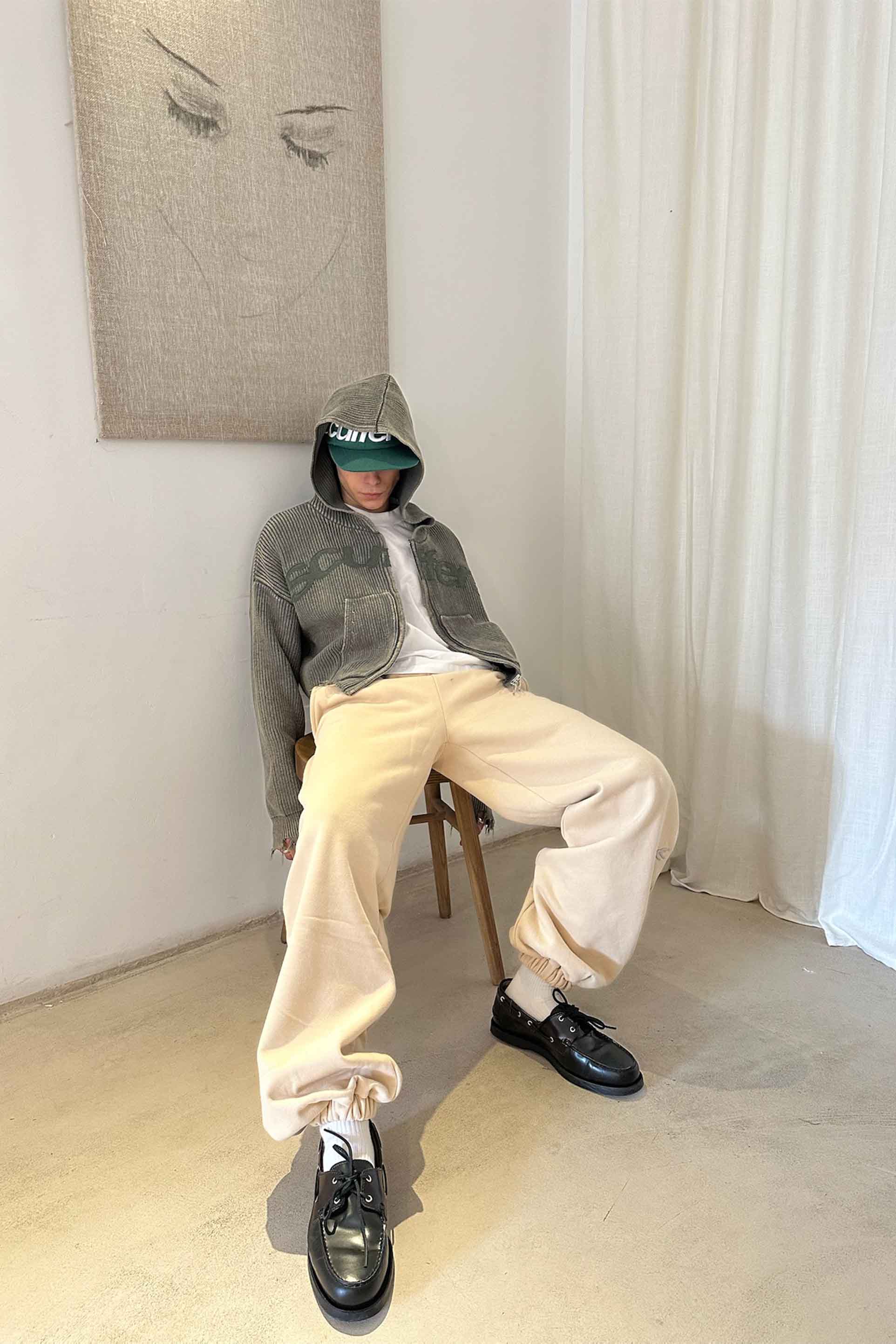 Buzz Dusty Green Knit Zipper