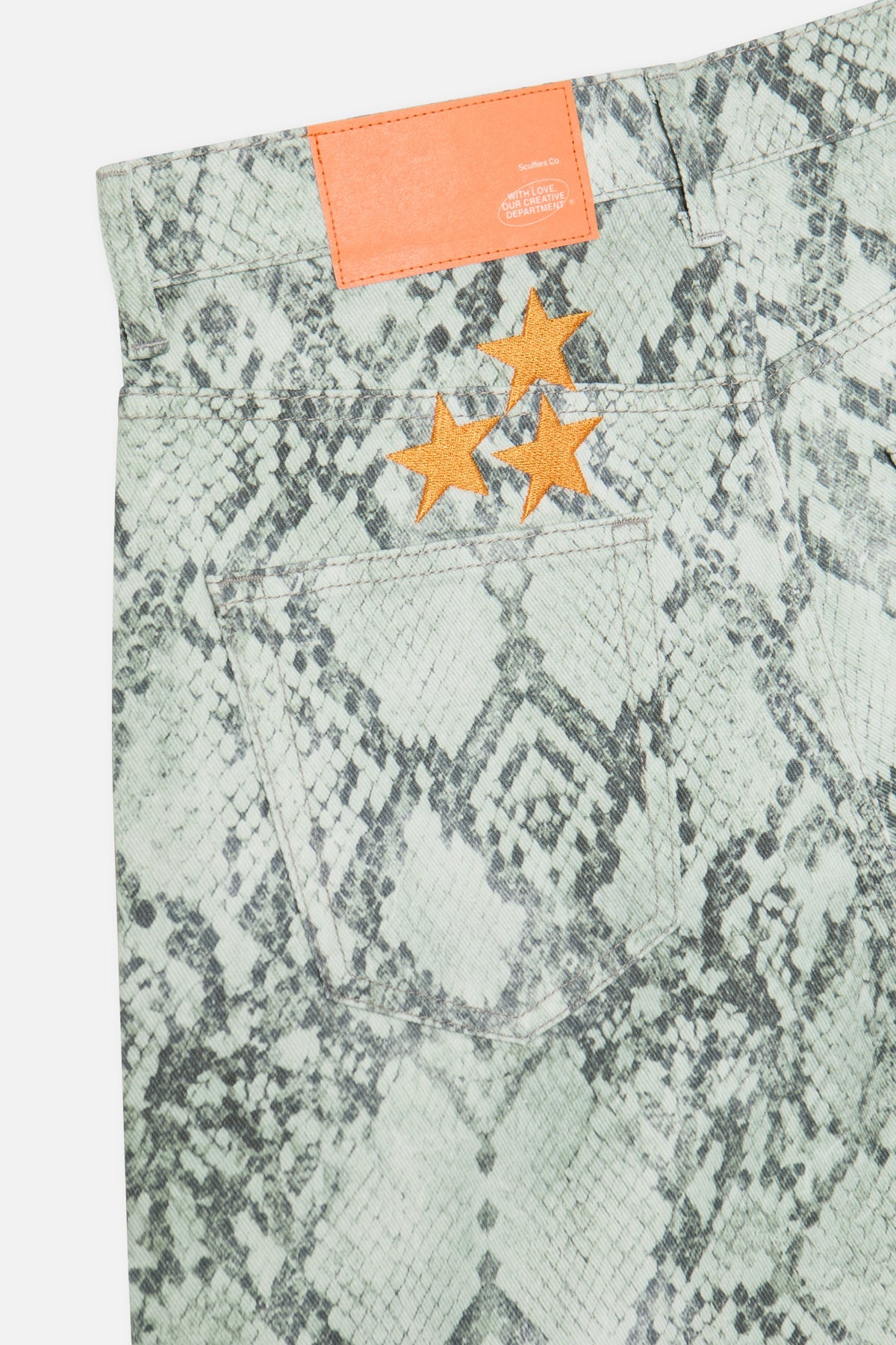 Jumbo Green Snakeprint Shorts