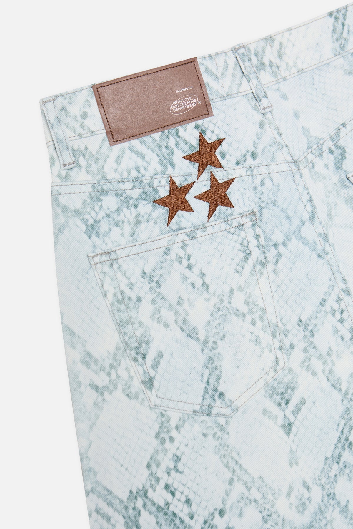 Jumbo Light Blue Snakeprint Shorts