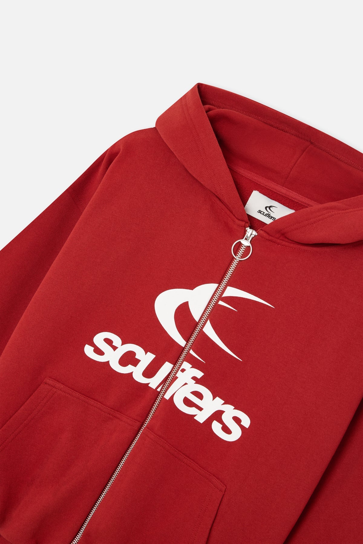Logo Red Zipped Hoodie