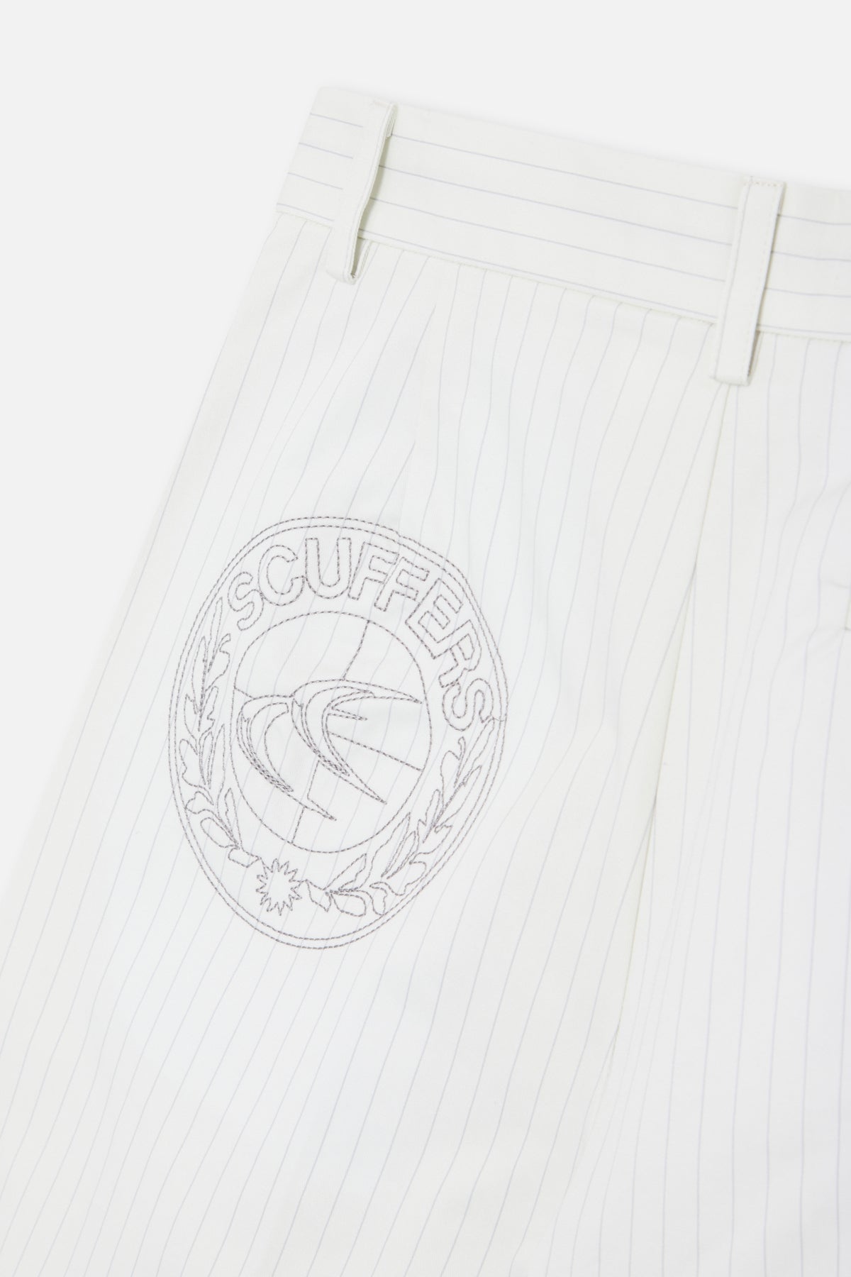 Maison Ecru Pinstripe Shorts