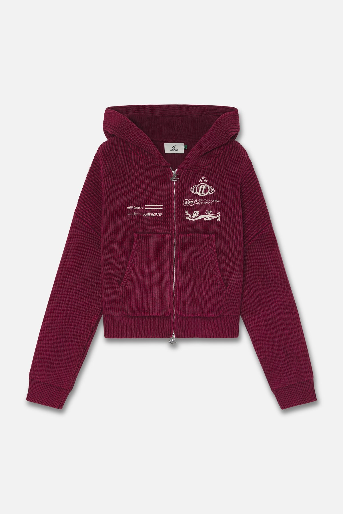 Mayor Burgundy Knit Zipper