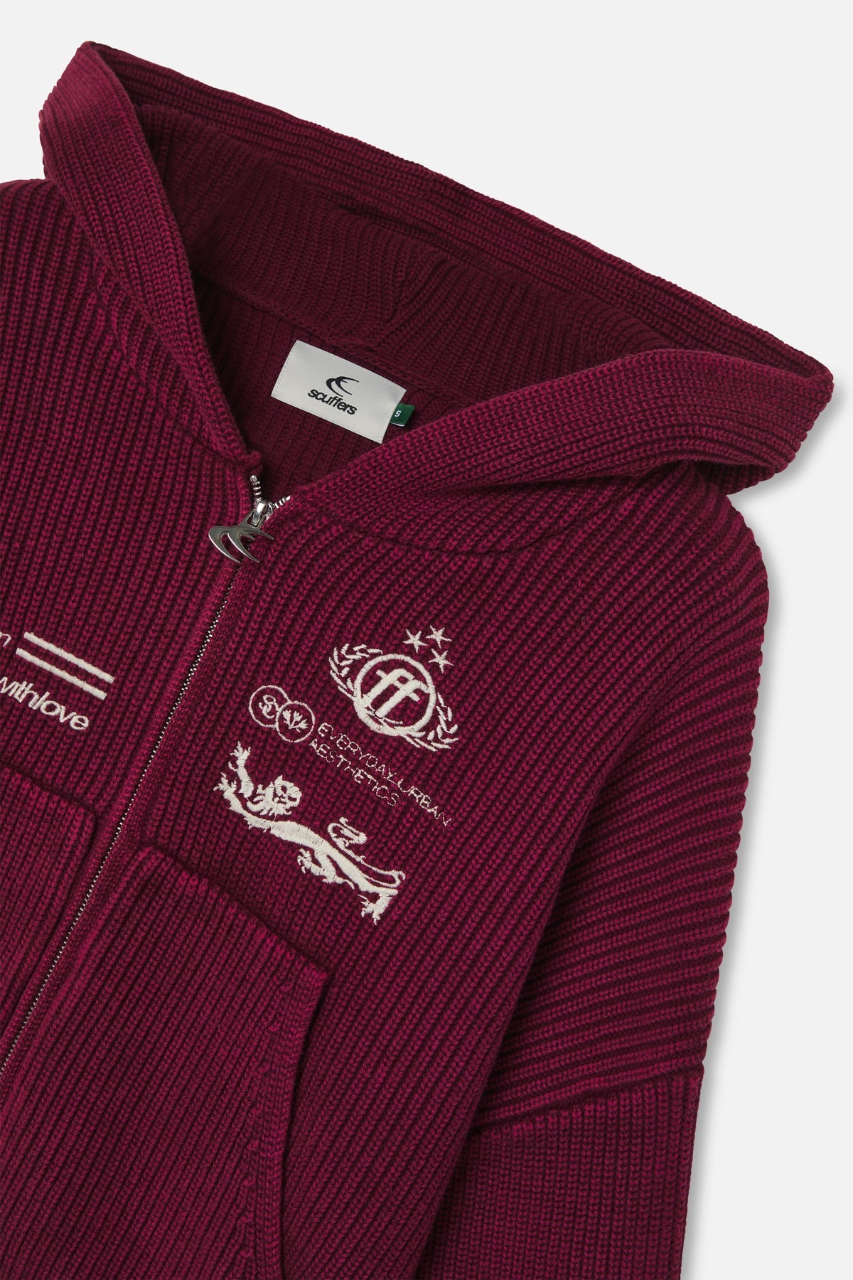 Mayor Burgundy Knit Zipper
