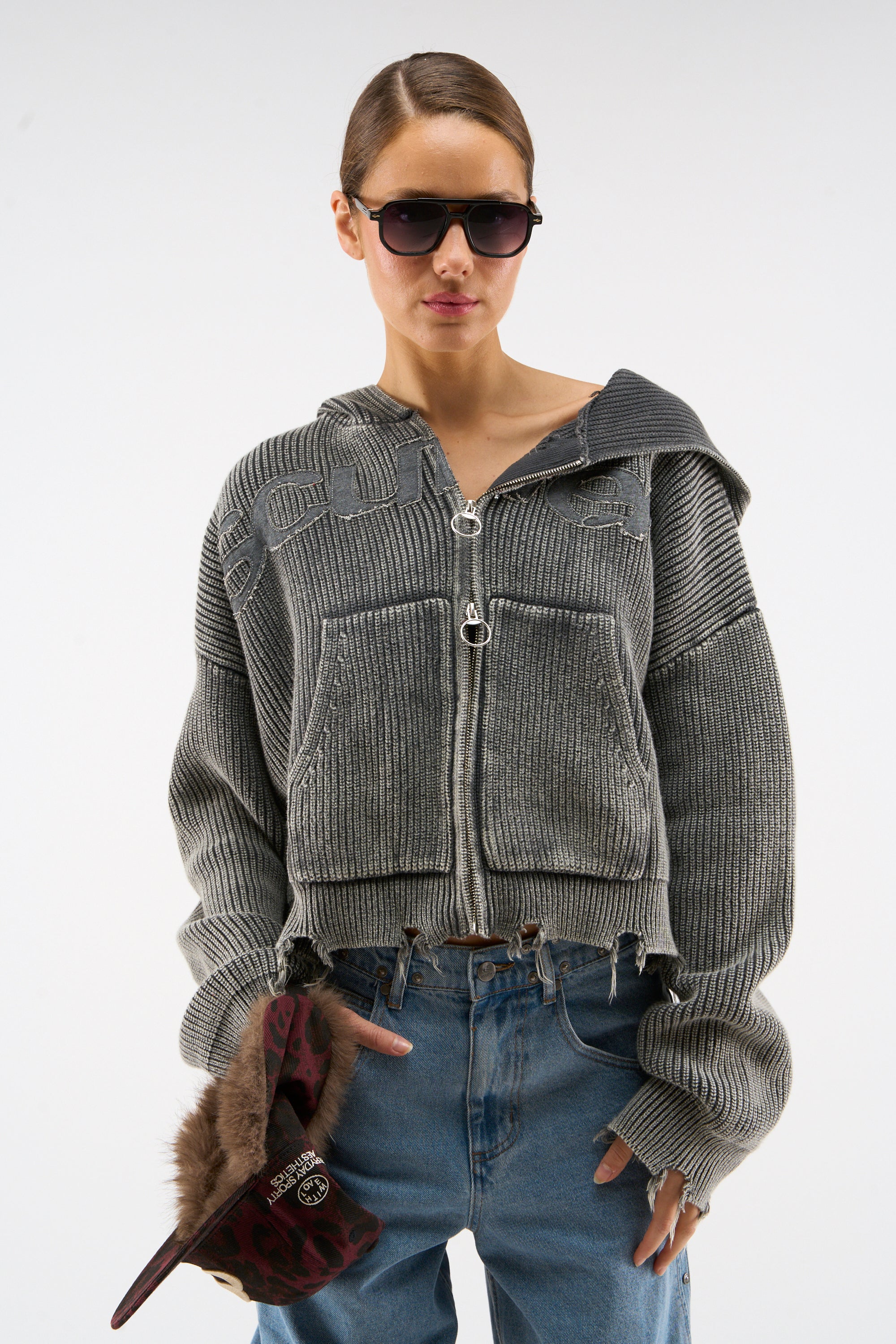 New Light Dark Buzz Knit Zipper