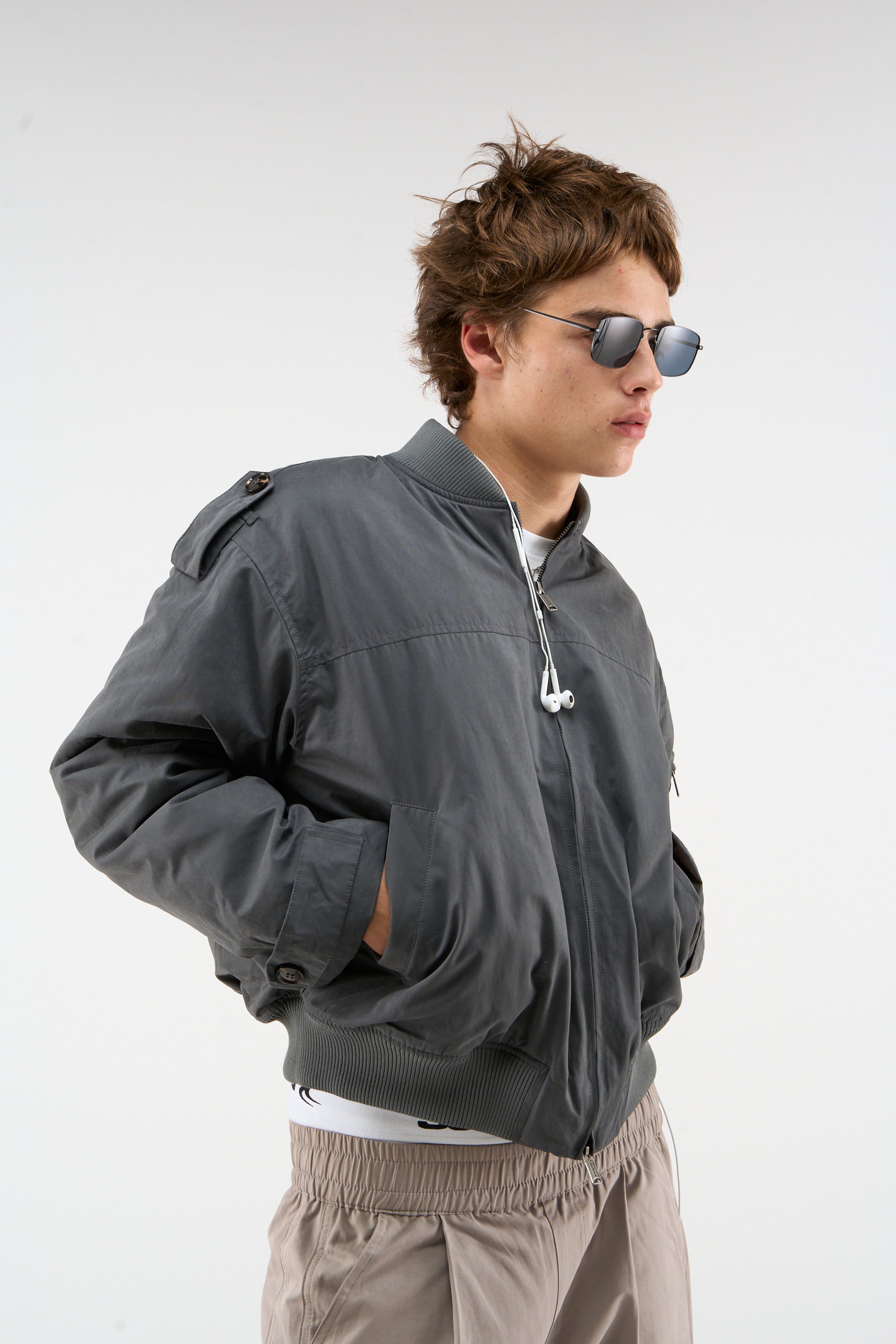 London Dark Grey Bomber Jacket