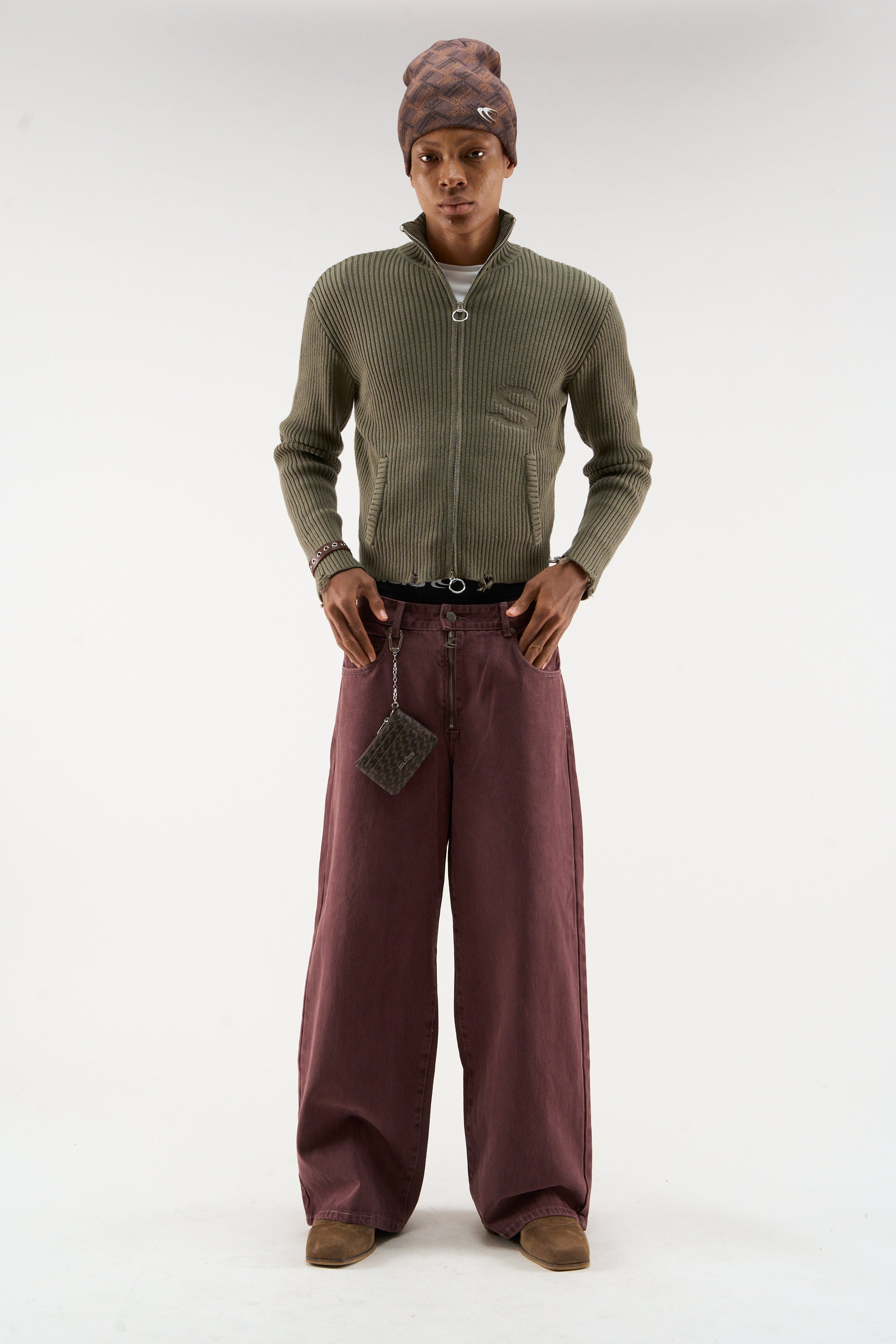 Bawdy Knit Green Zipper