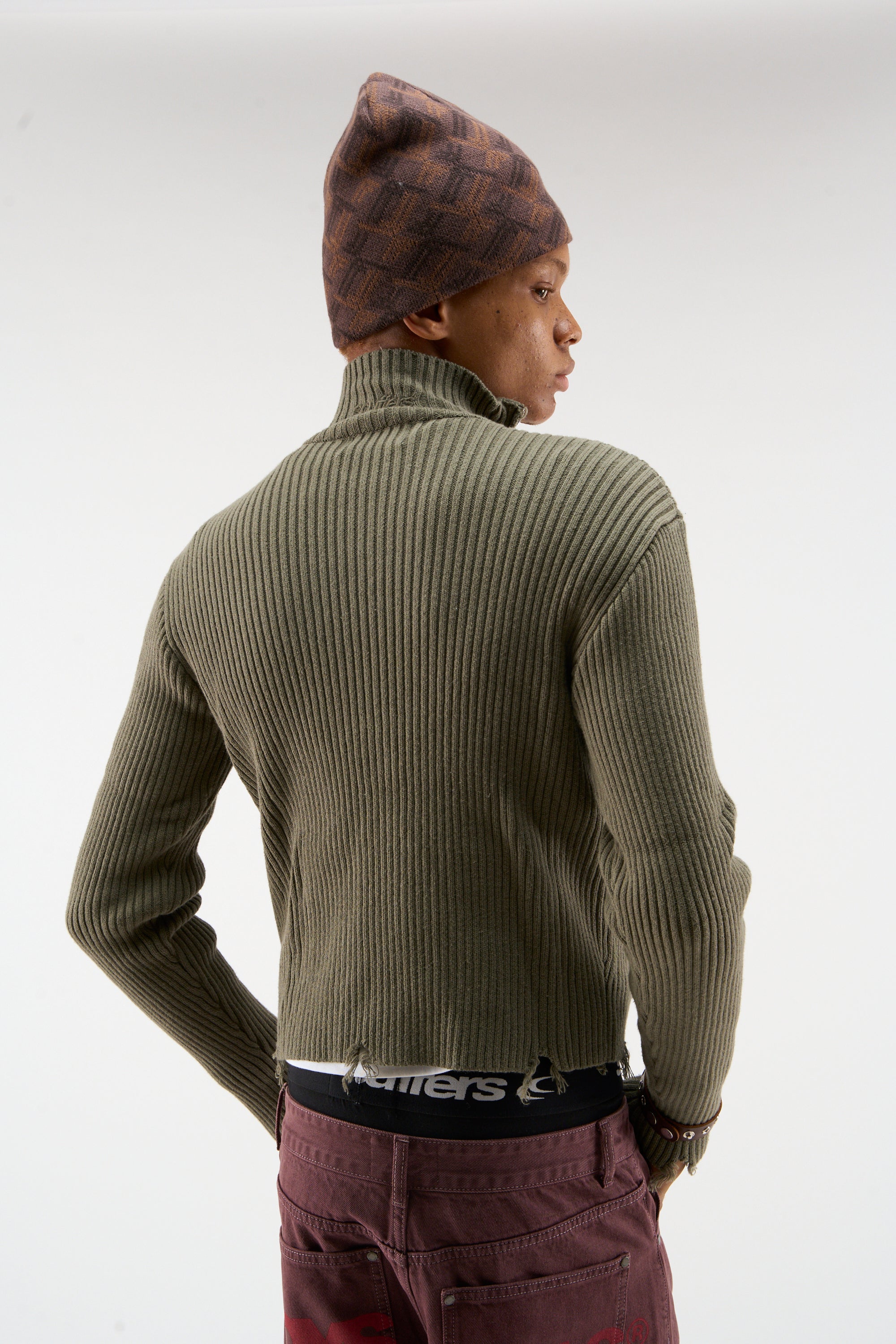 Bawdy Knit Green Zipper