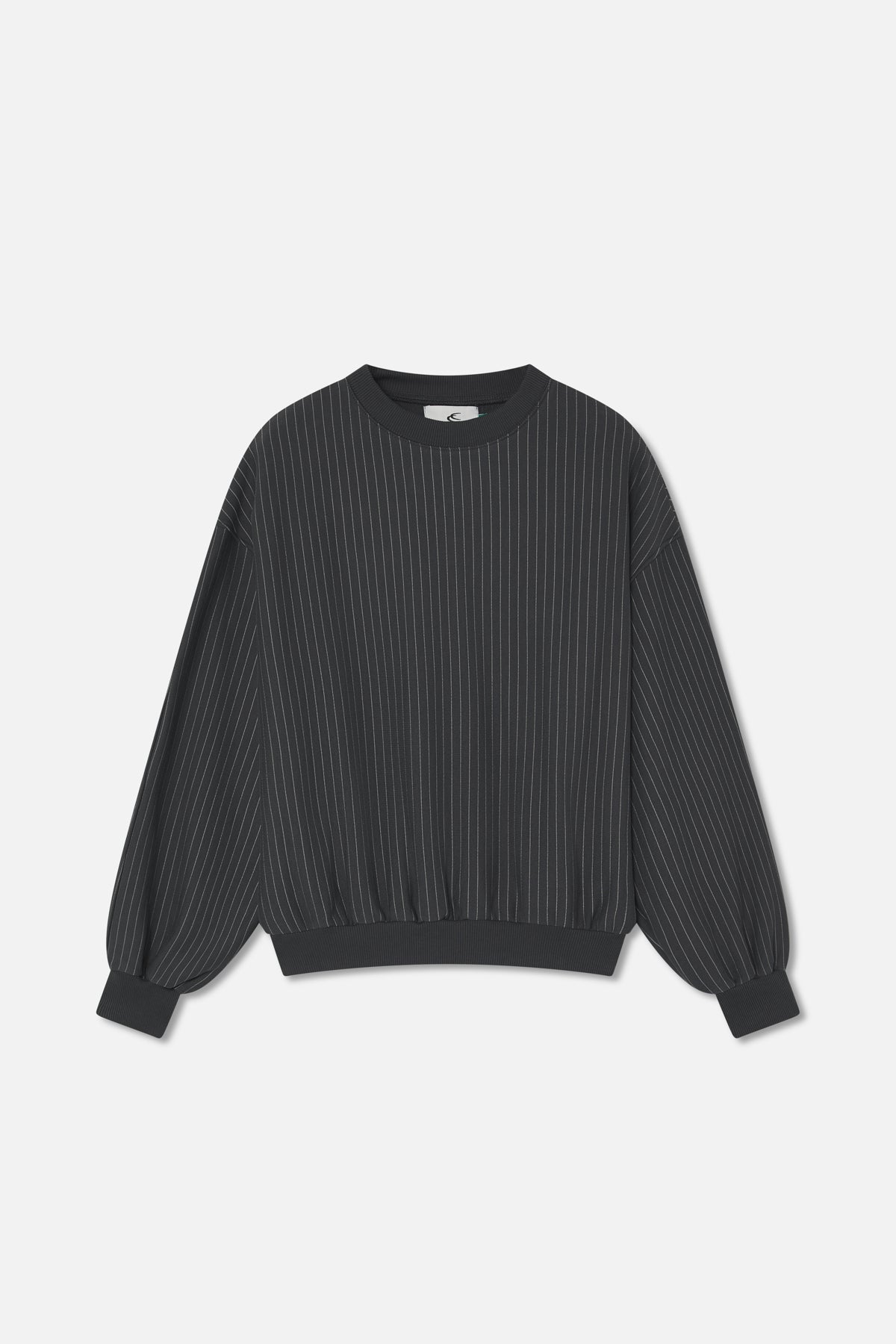 Pinstripe Dark Grey Crewneck