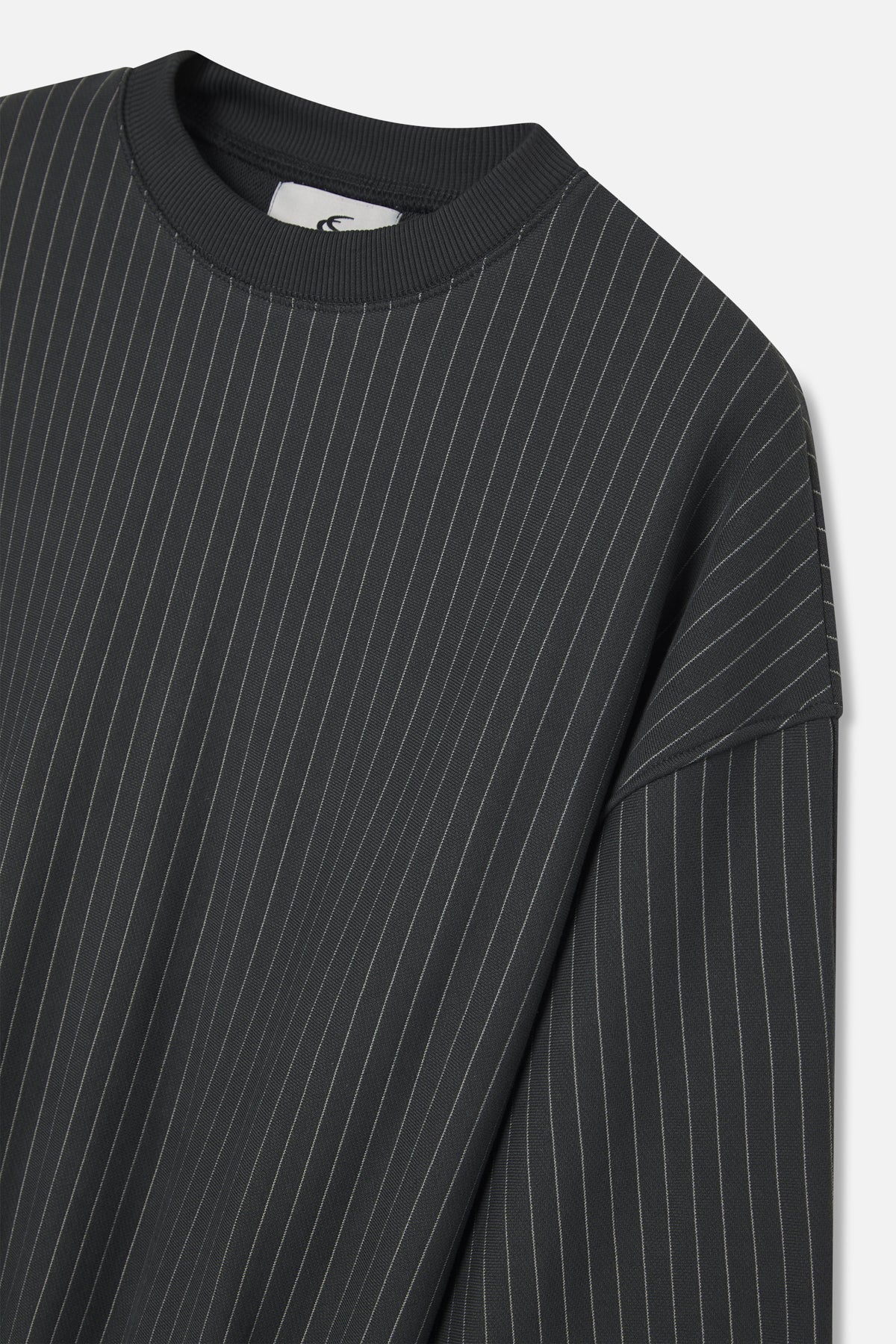 Pinstripe Dark Grey Crewneck