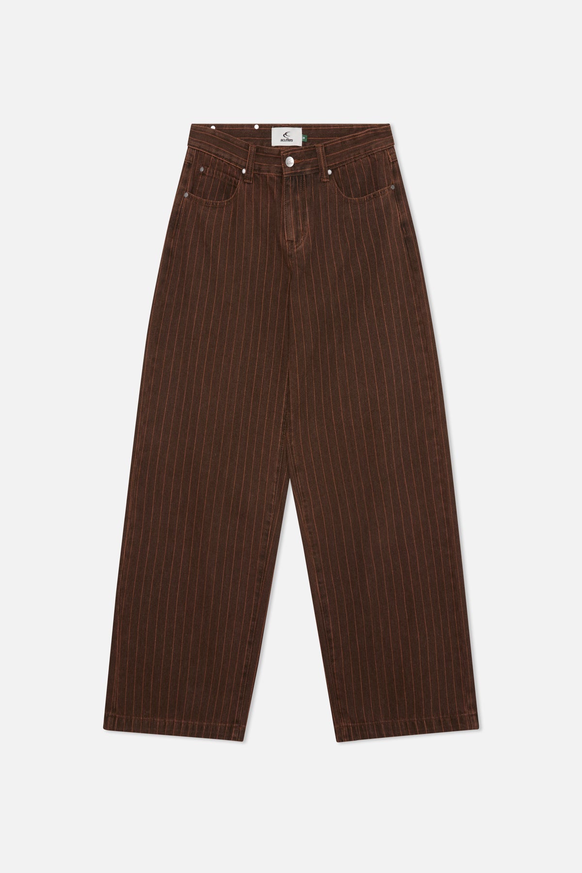 Pinstripe Carrie Brown Pants