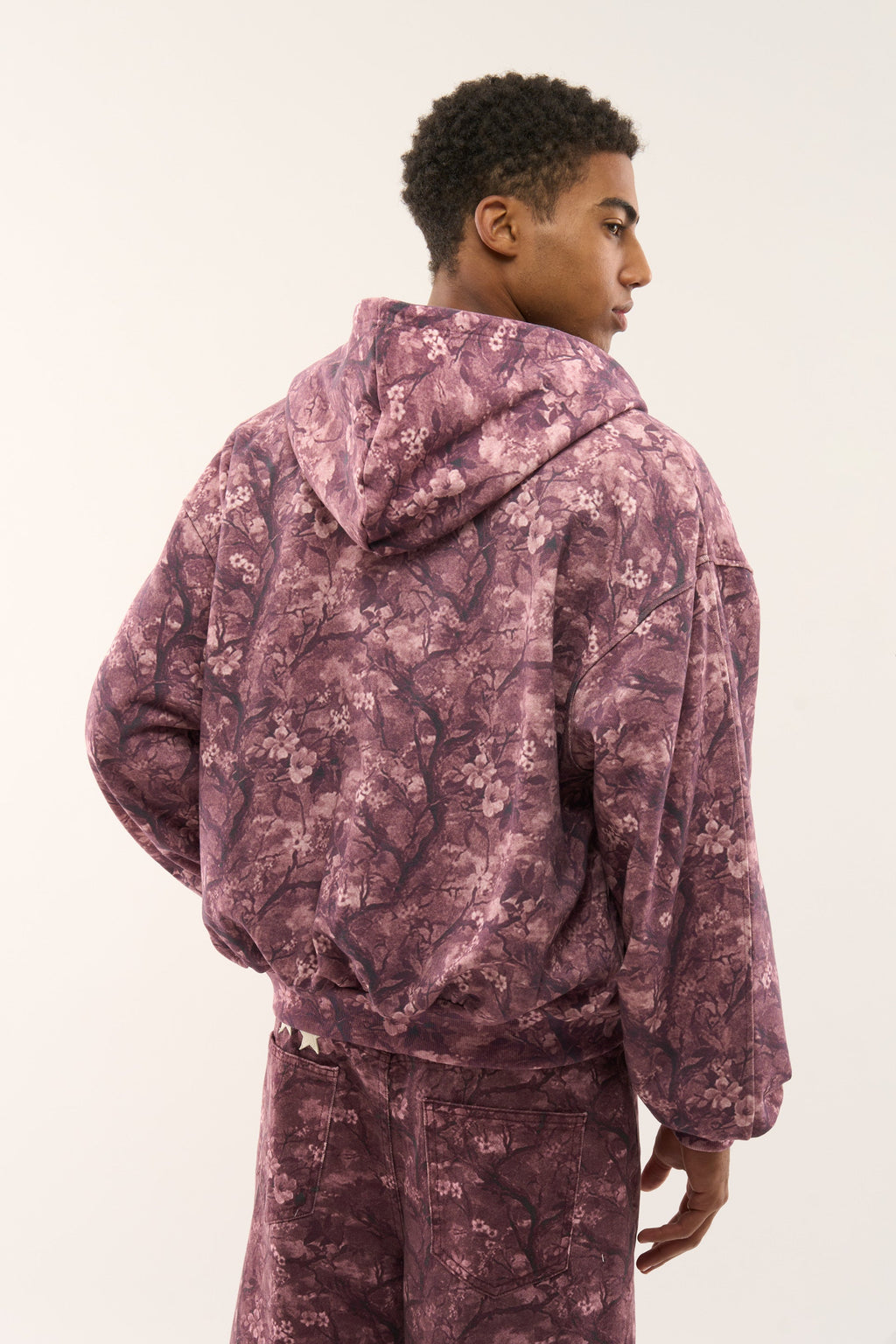 Real Flower Burgundy Zipper