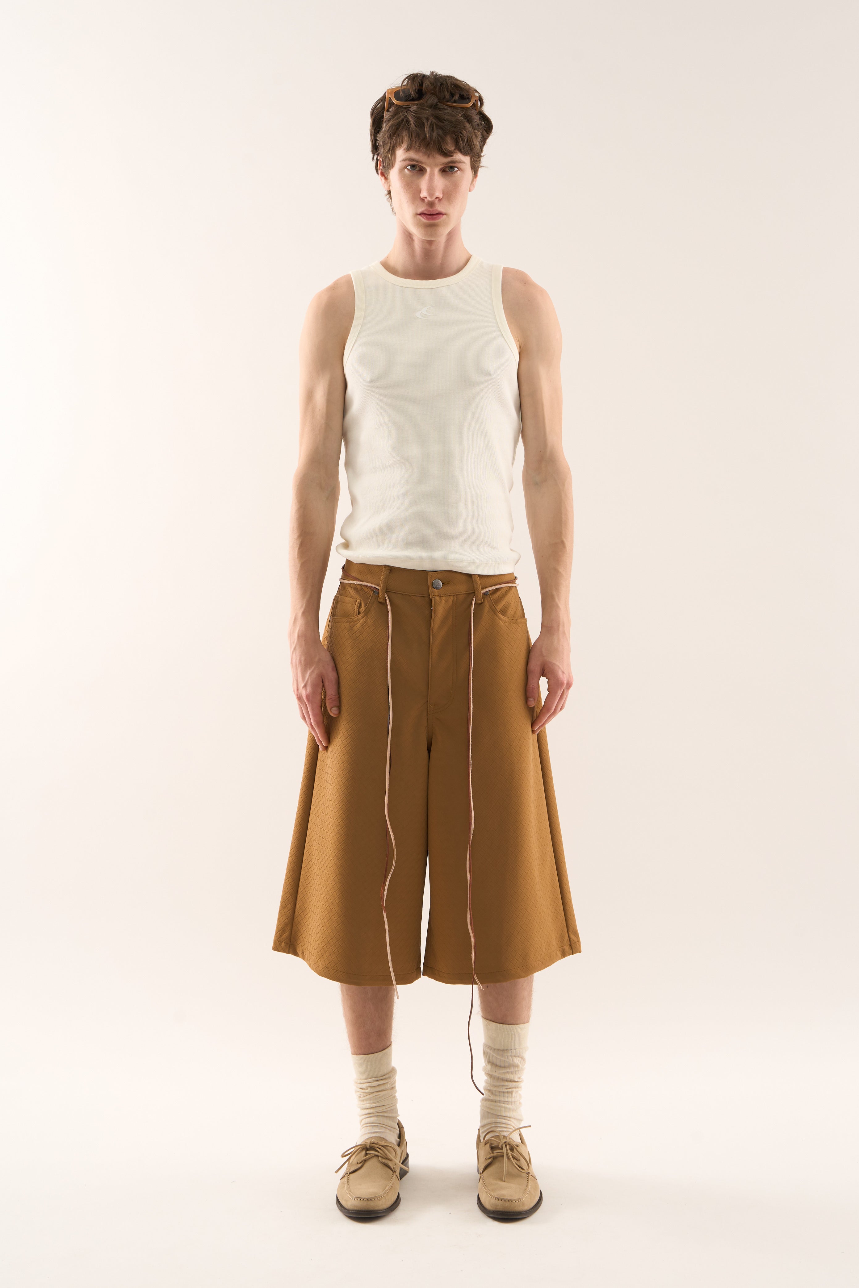 Braided Camel Jumbo Shorts