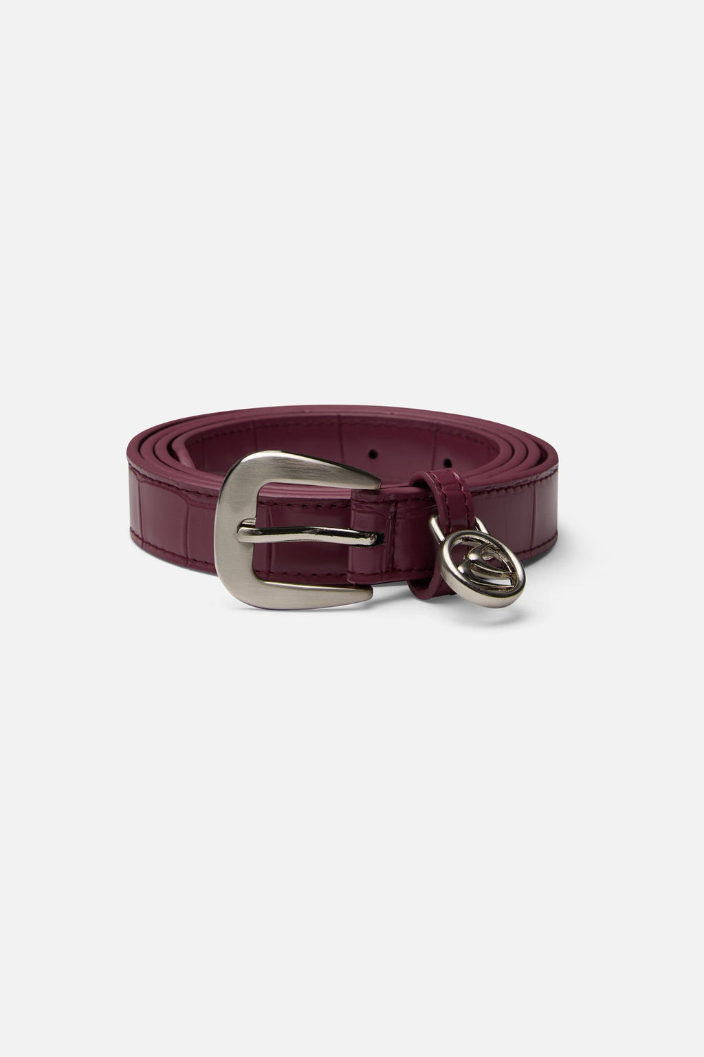 Slim Burgundy Belt