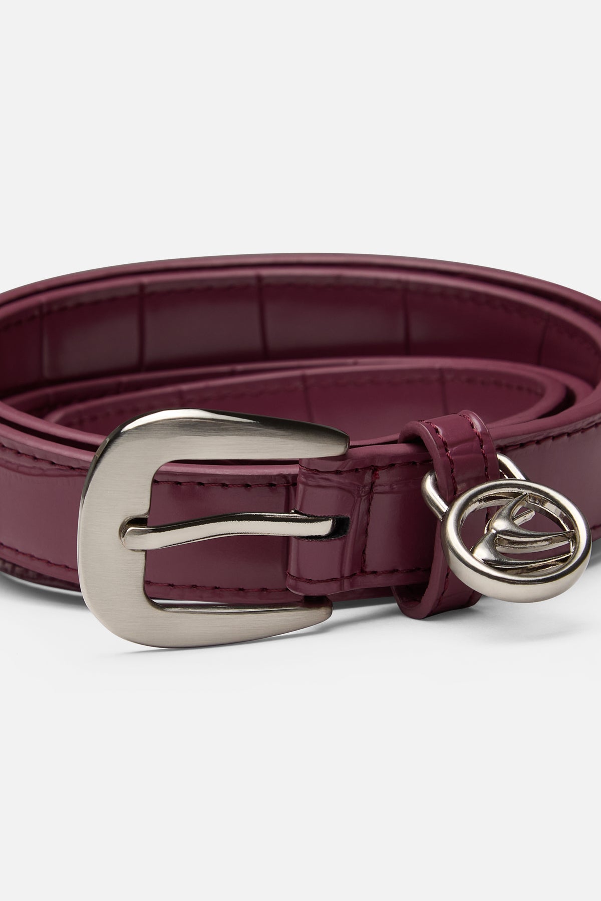 Slim Burgundy Belt