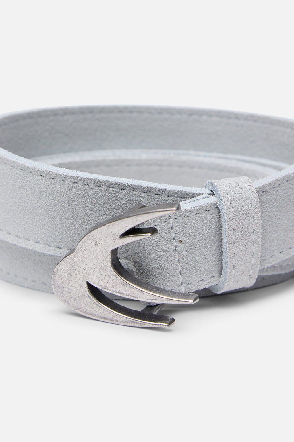 Suede White Belt