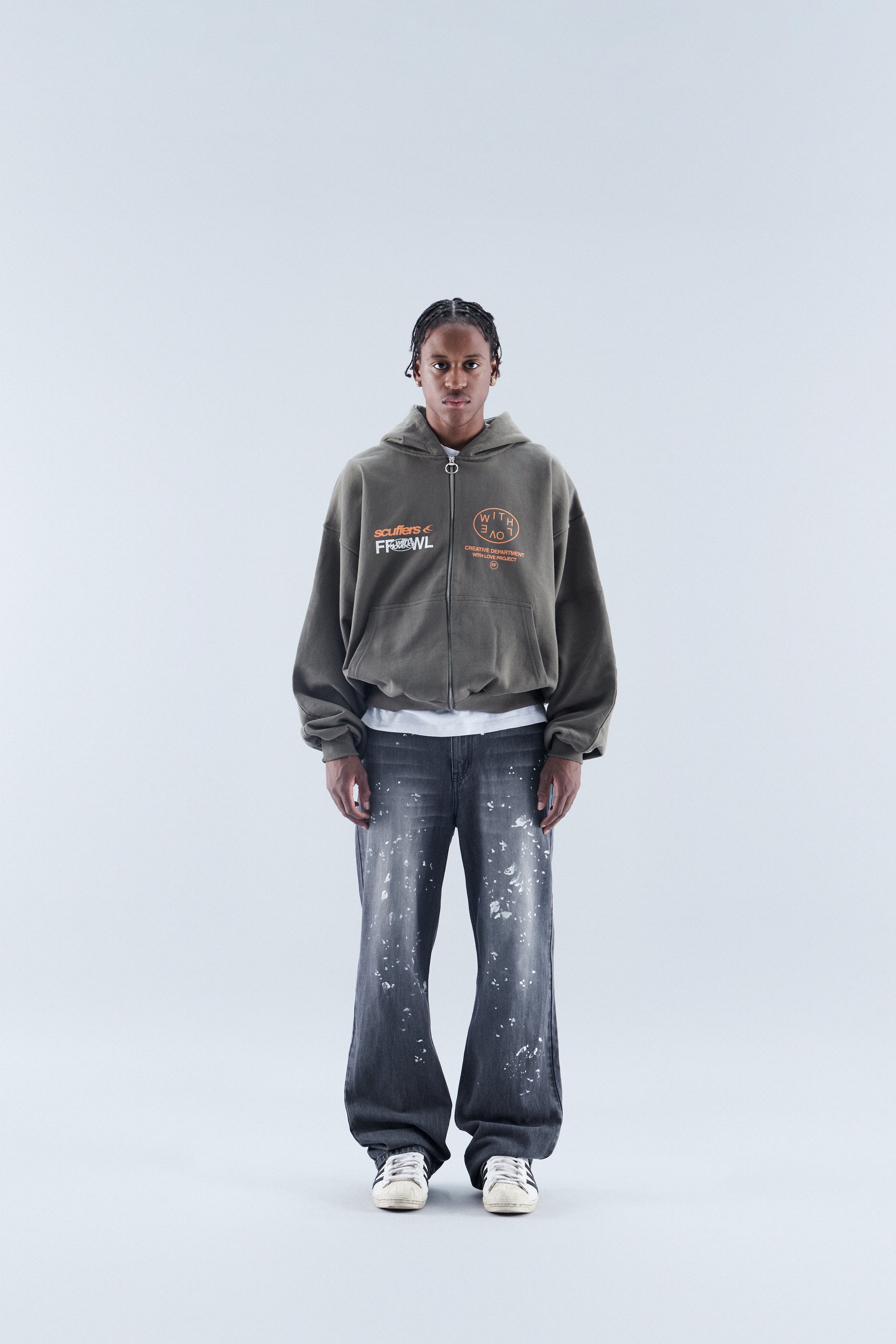 Caviar Olive Zipped Hoodie