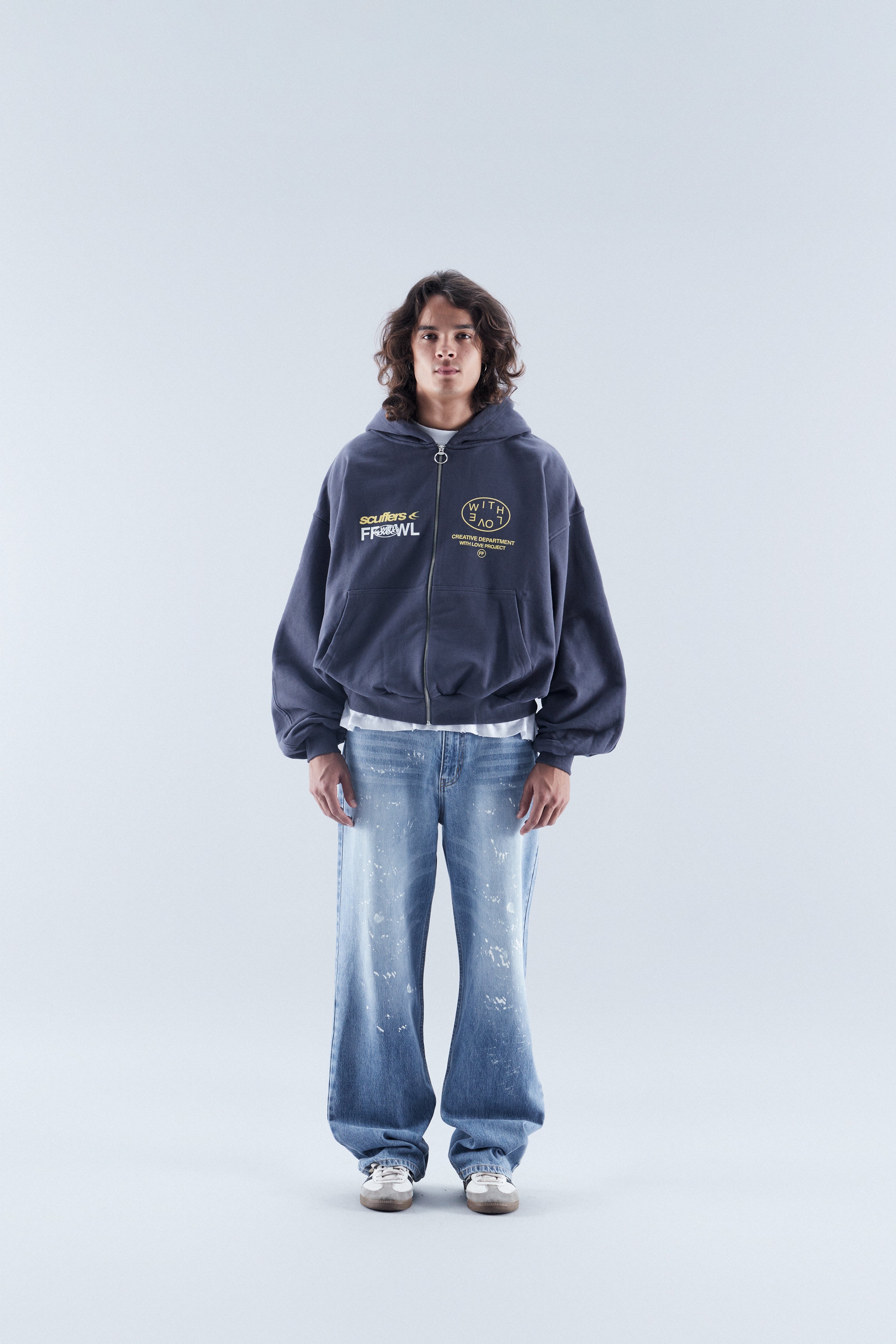 Caviar Navy Zipped Hoodie